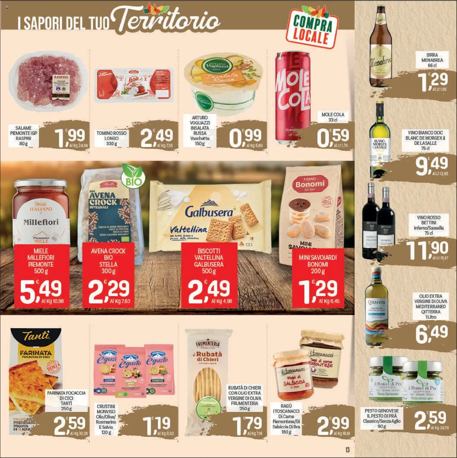 Volantino CRAI del 09/07/2026 | Pagina: 13 | Prodotti: Biscotti, Ceci, Pesto, Savoiardi