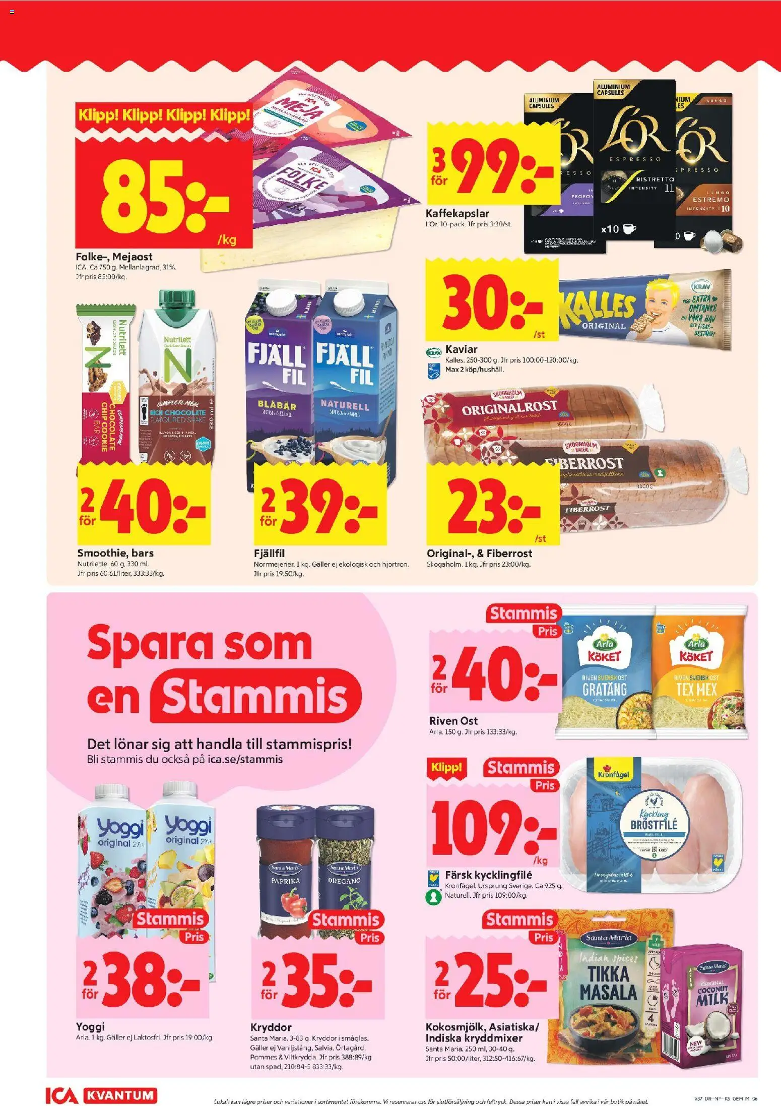 ICA Kvantum reklamblad aktuell från 07/09/2026 | Sida: 6 | Produkter: Gem, Ost, Yoggi, Kyckling