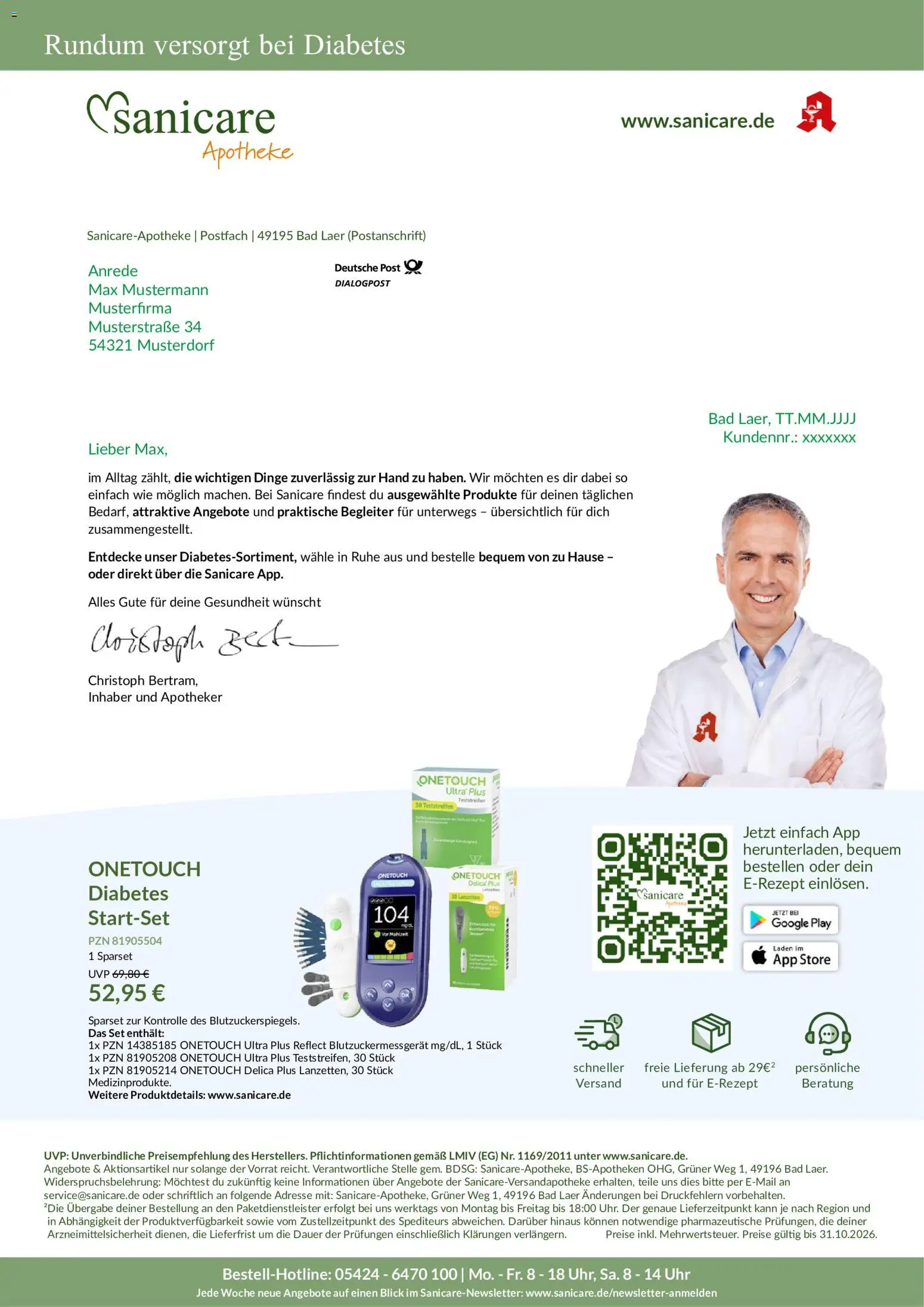 Diabetes Flyer Herbst 2026 – gültig ab 23.09.2026 | Seite: 1 | Produkte: Bad, Uhr
