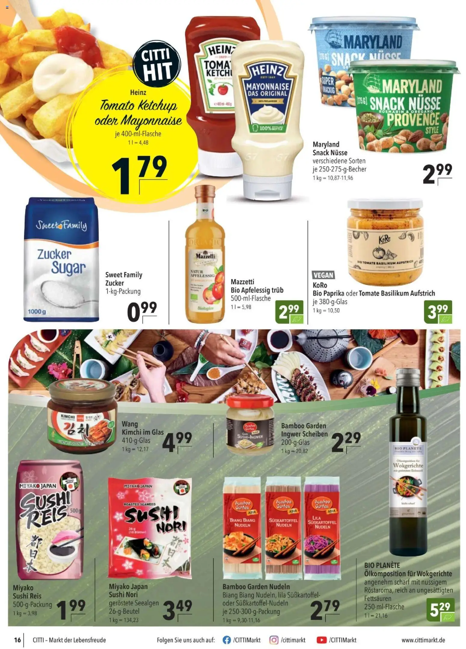 CITTI tilbudsavis – gyldig fra 30/09/2026 | Side: 16 | Produkter: Ketchup, Sushi, Paprika, Basilikum