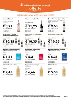 Anteprima del volantino Natura Sì volantino valido a partire dal 09/09/2026 | Pagina: 18 | Prodotti: Maschera, Detergente, Vino, Spumante