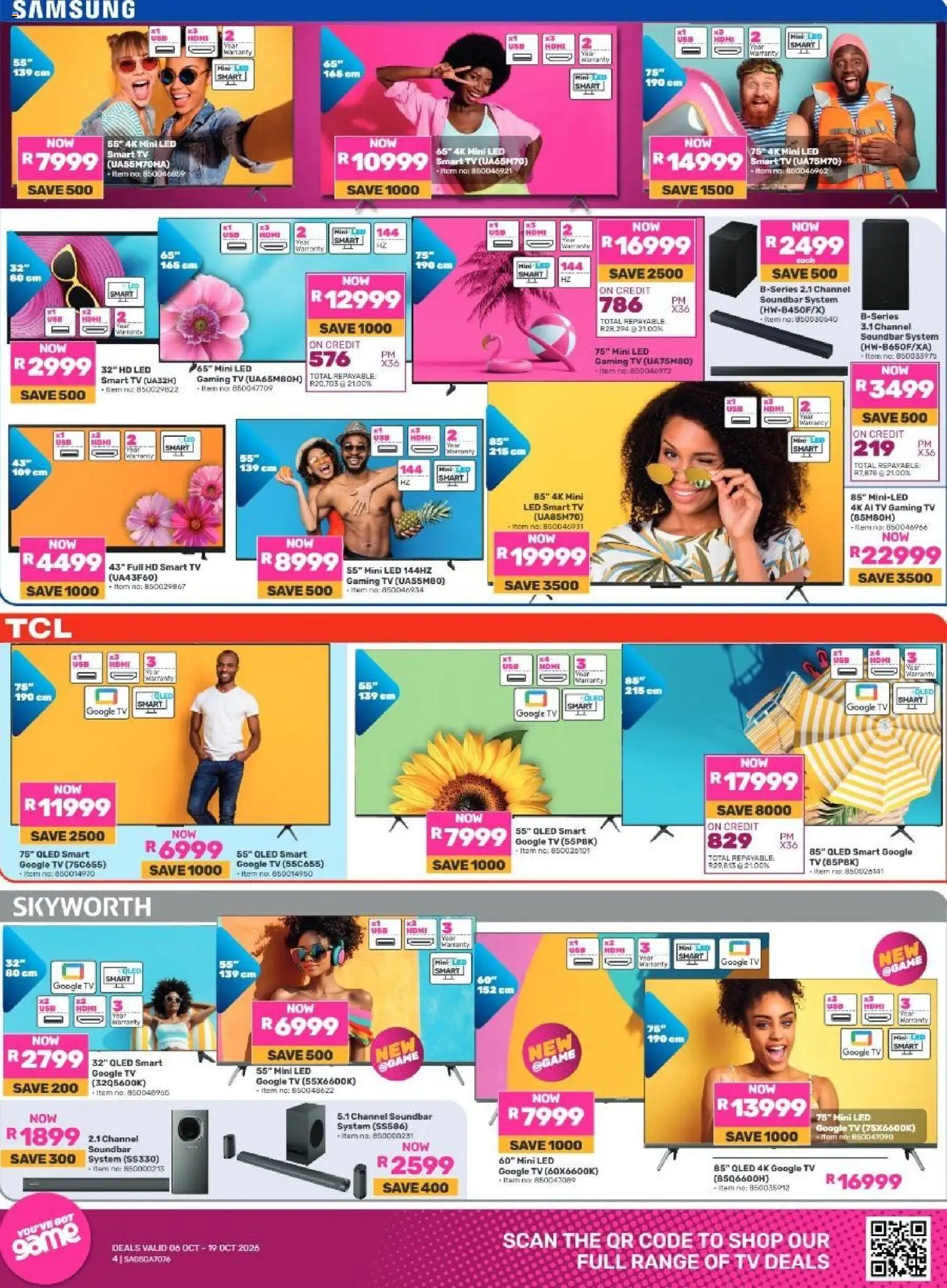 New Game catalogue – valid from 06/10/2026 | Page: 4 | Products: TV, Soundbar