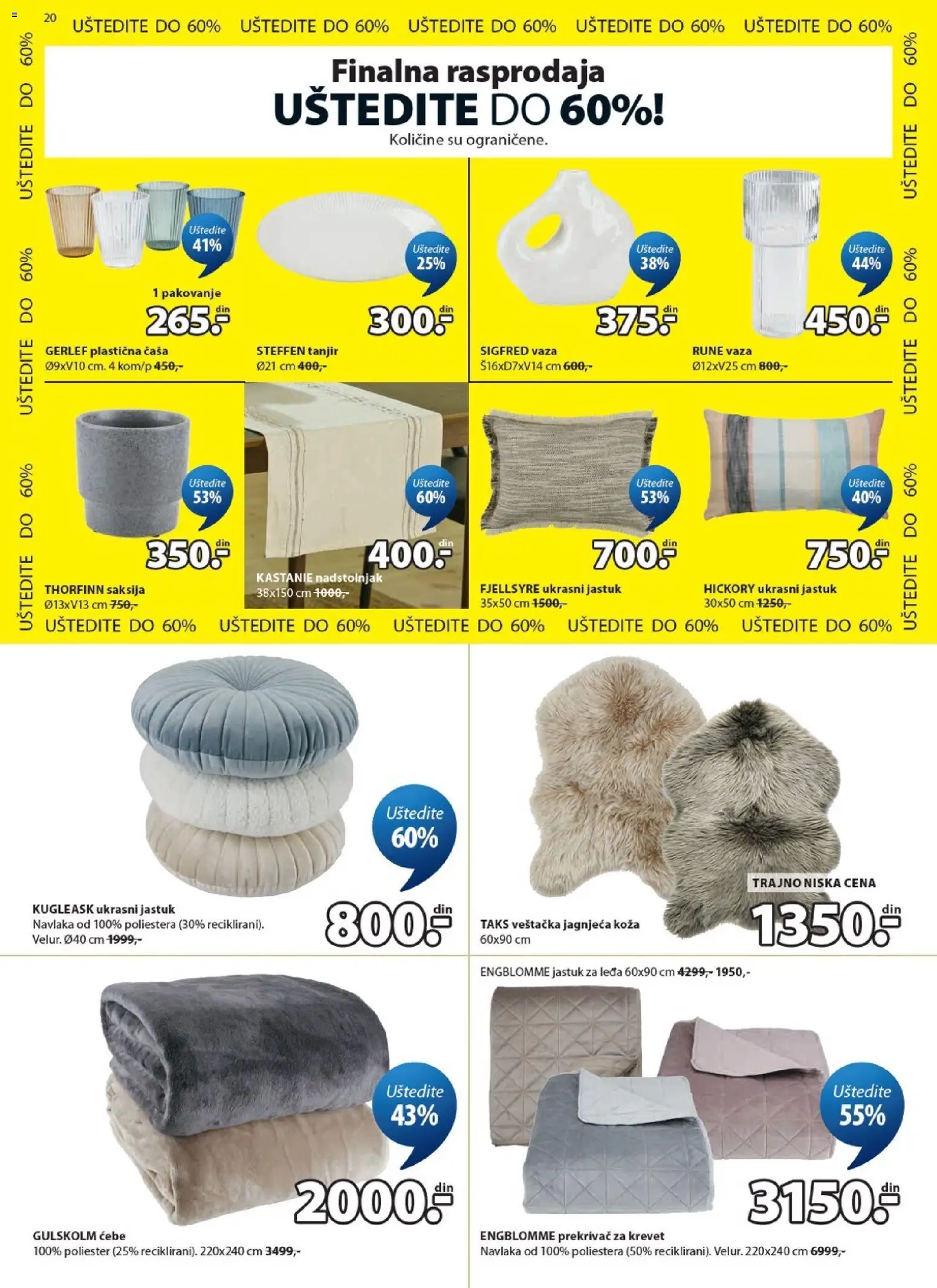 Jysk katalog - važi od 03.06.2026 | Strana: 20 | Proizvode: Tanjir, Ćebe, Saksija, Vaza