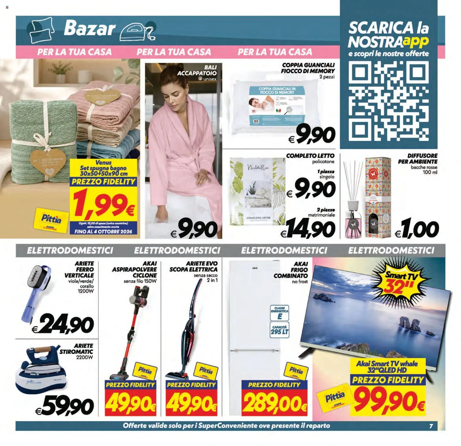 Volantino SuperConveniente del 01/09/2026 | Pagina: 32 | Prodotti: Letto matrimoniale, Scopa, Aspirapolvere, Letto