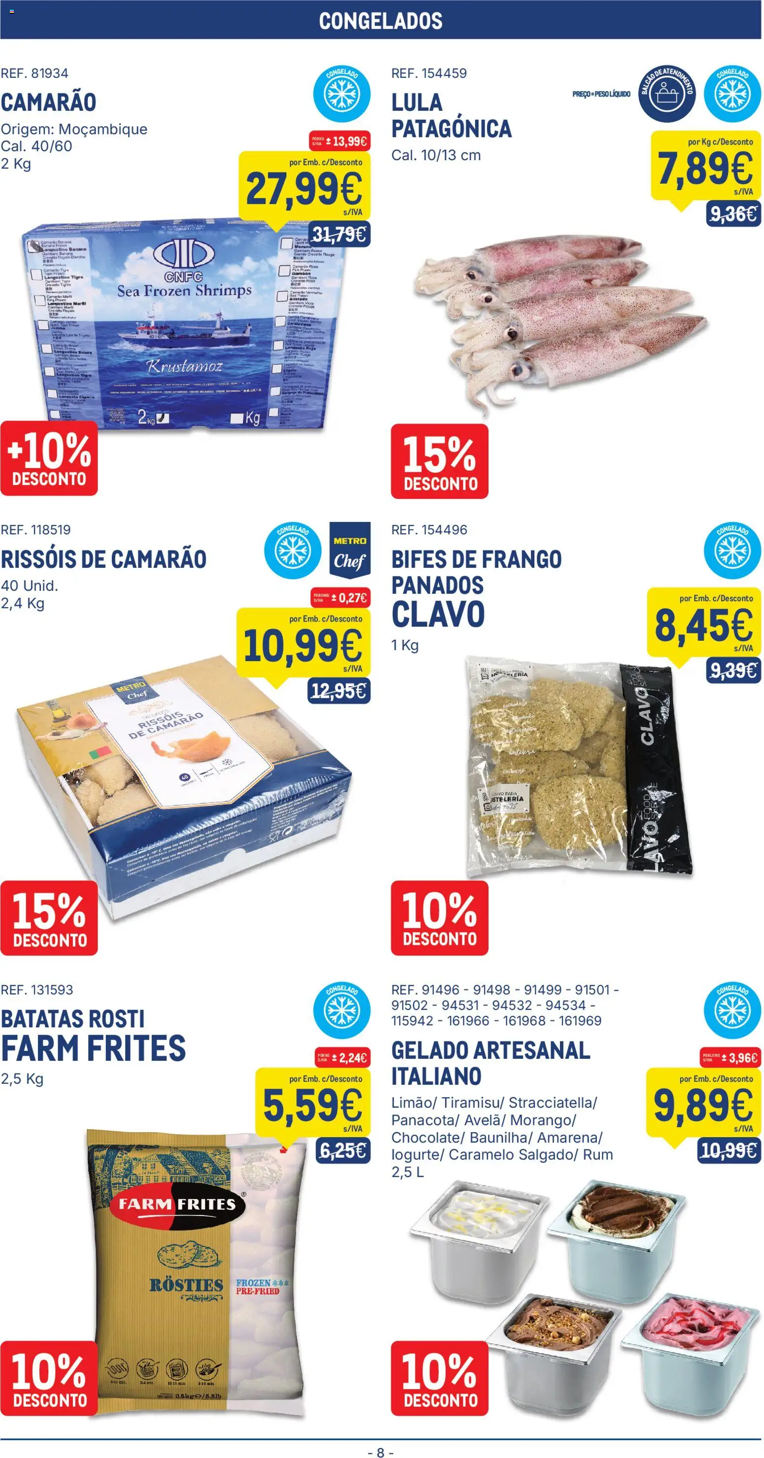Makro folheto │ válido de 08/09/2026 | Página: 8 | Produtos: Banana, Camarão, Rum, Gelado