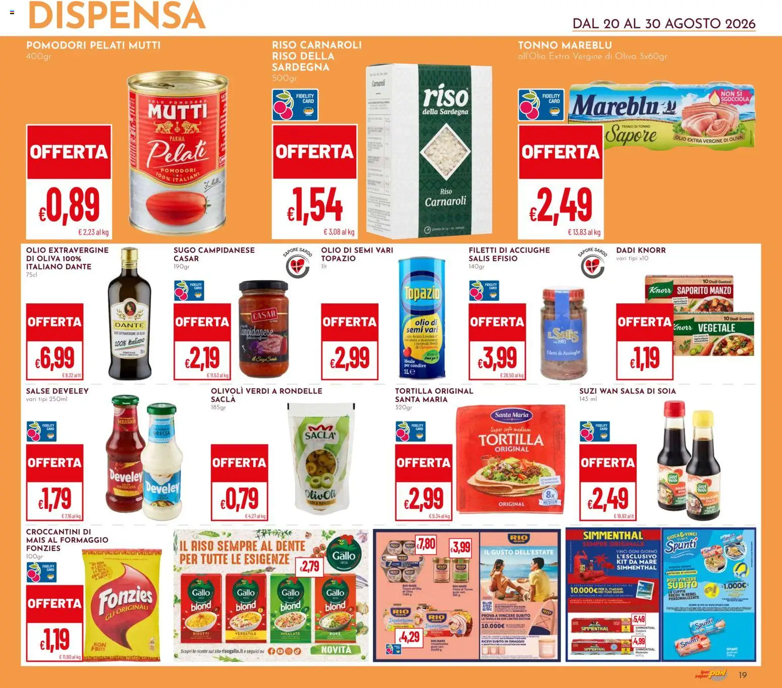 Volantino Pan del 20/08/2026 | Pagina: 19 | Prodotti: Pomodoro, Olio, Tonno, Olio extra vergine