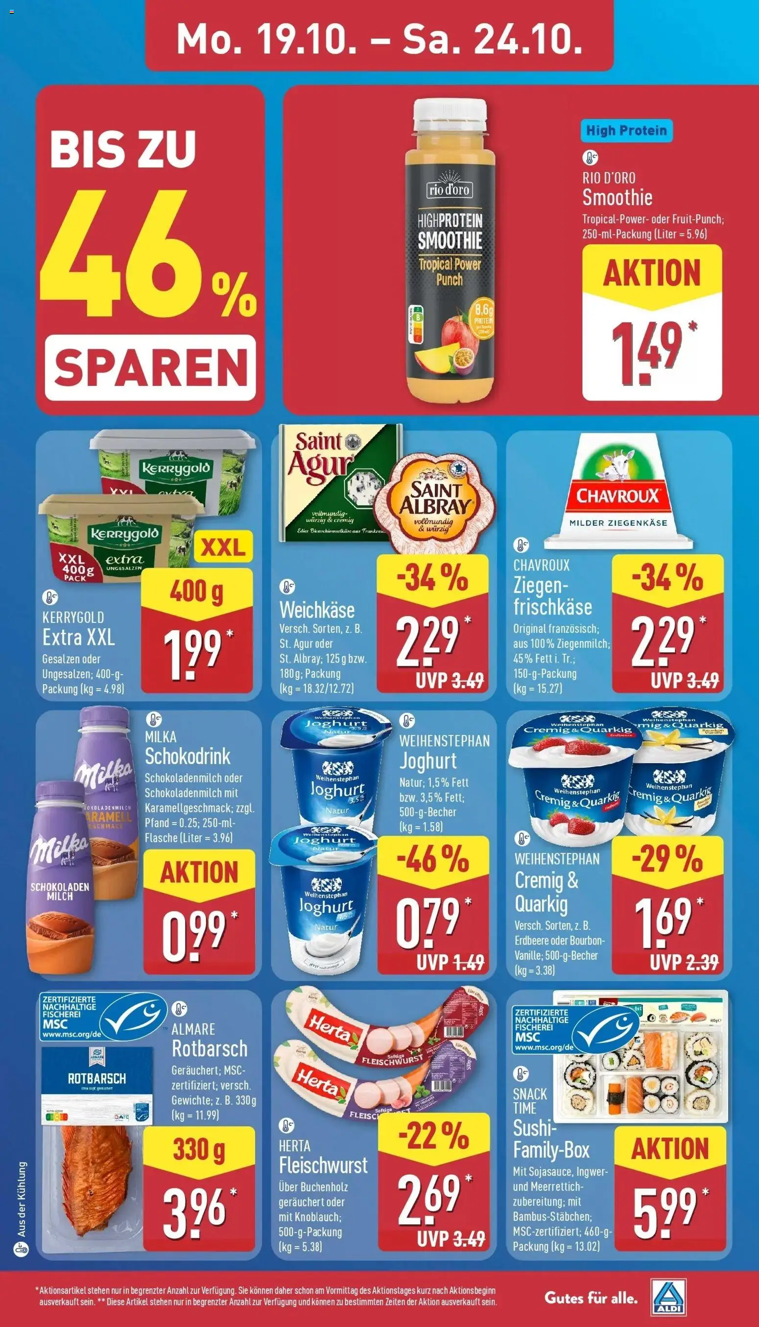 Aldi Aktueller Prospekt (ab 19.10.2026) » Angebote Online | Seite: 5 | Produkte: Herta fleischwurst, Ziegenkäse, Fleisch, Frischkase