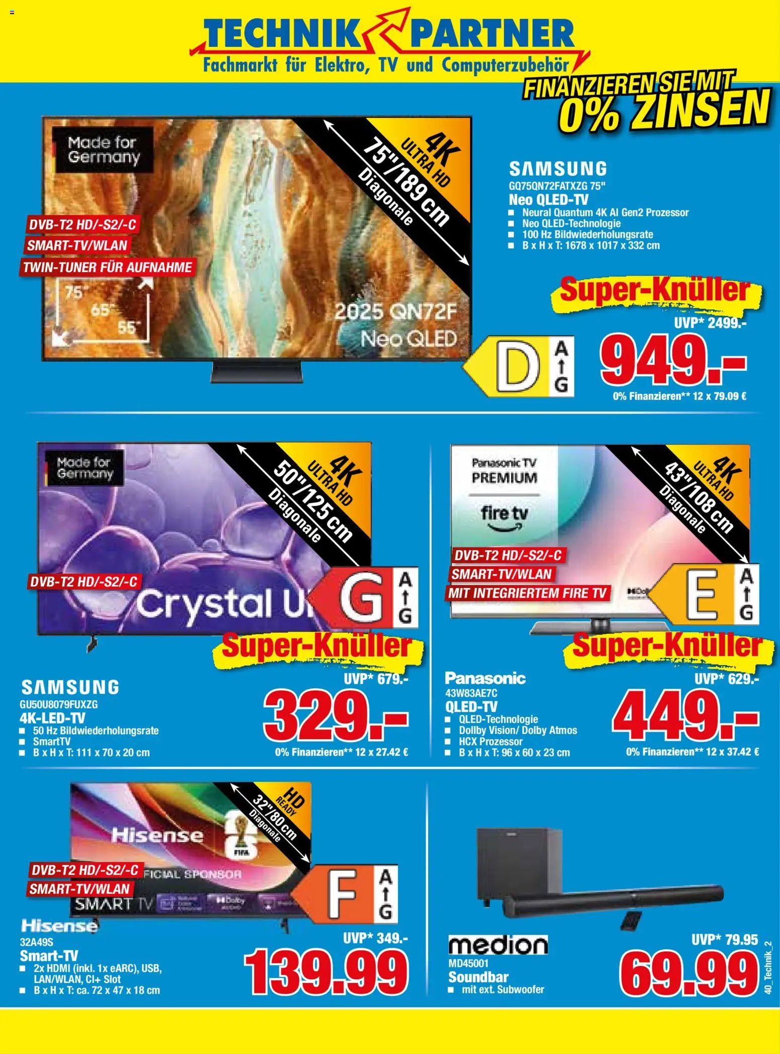 HERKULES Technik Partner – gültig ab 28.09.2026 | Seite: 2 | Produkte: Hisense, Smart TV, Soundbar, TV