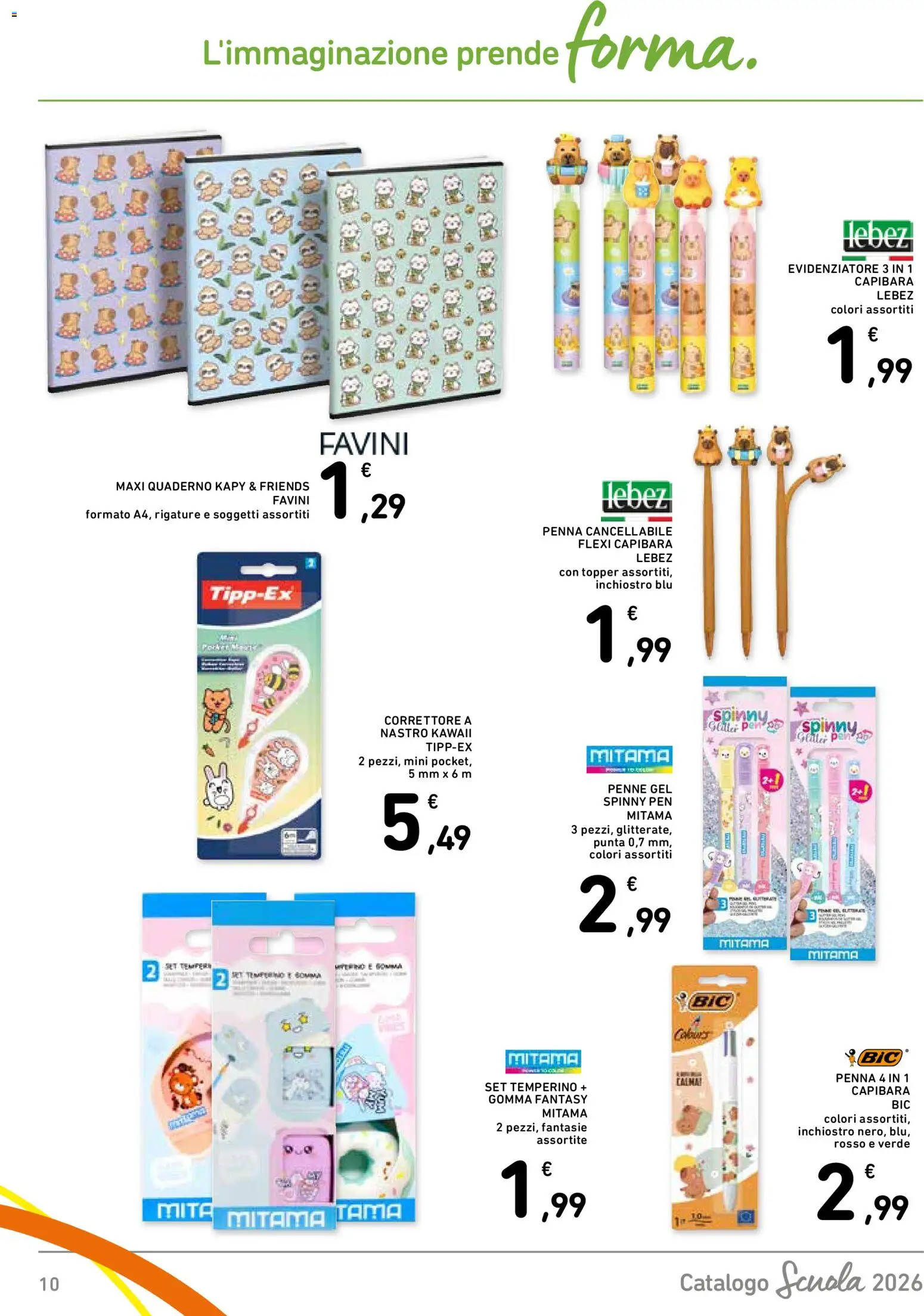 Volantino Spazio Conad del 21/08/2026 | Pagina: 10 | Prodotti: Temperino, Quaderno, Penne, Correttore