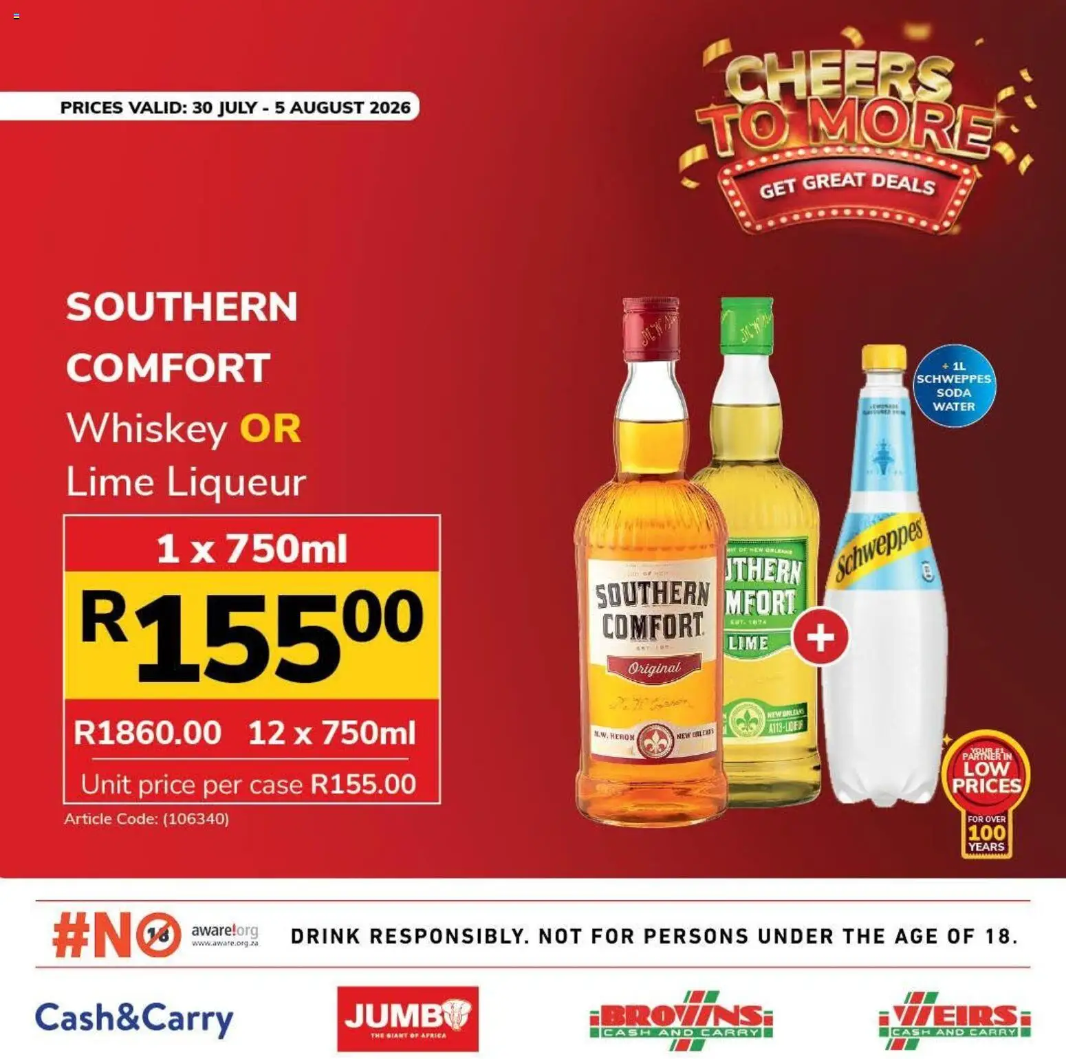 New Jumbo catalogue – valid from 30/07/2026 | Page: 6 | Products: Case, Whiskey, Water, Lime