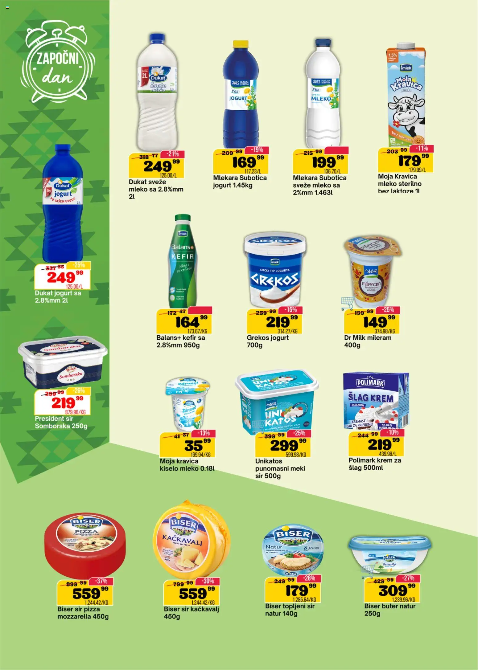 Senta Promet katalog - važi od 12.08.2026 | Strana: 4 | Proizvode: Sveže mleko, Mast, Kačkavalj, Topljeni sir