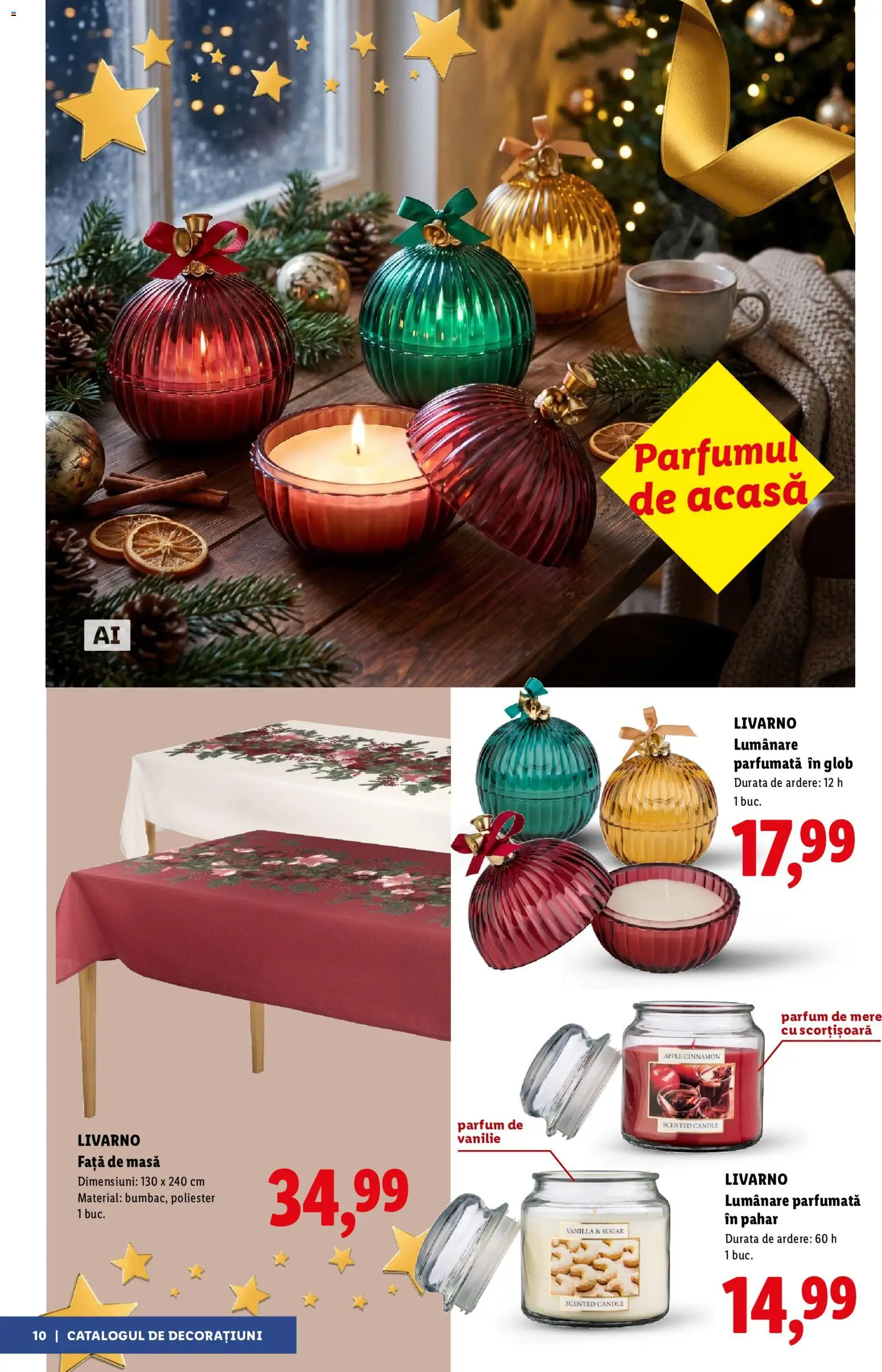 Noul catalog Lidl – valabil de la 05.11.2026 | Pagină: 10 | Produse: Masă, Parfum, Lumânare, Apple