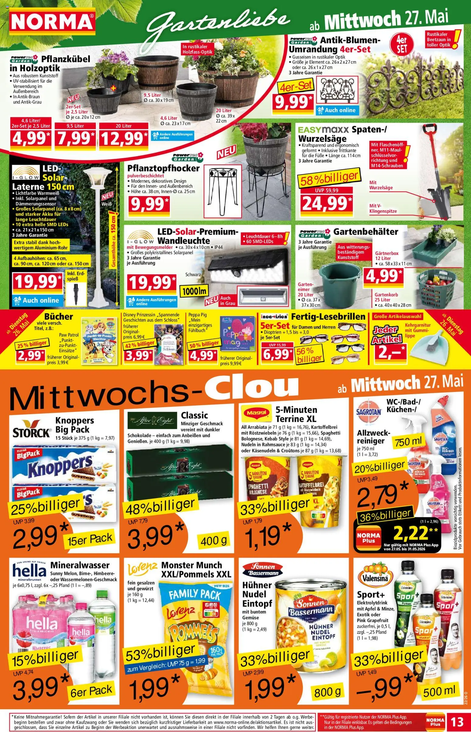 Norma Prospekt 	 – gültig ab 26.05.2026 | Seite: 13 | Produkte: Valensina, Wandleuchte, Knoppers, Himbeere