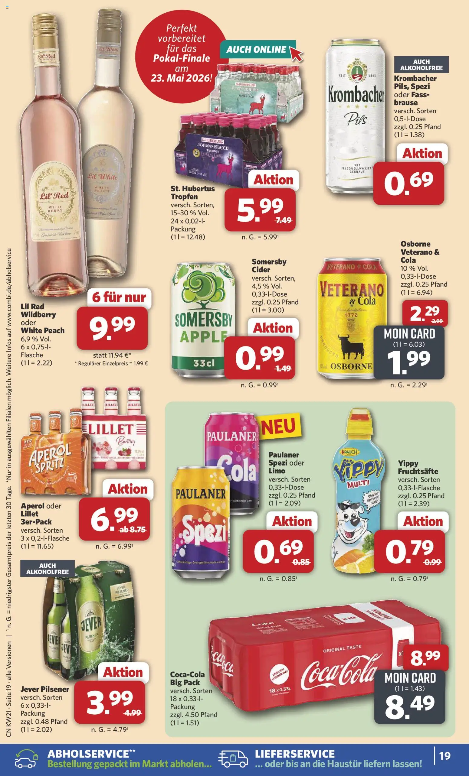 Combi Prospekt 	 – gültig ab 18.05.2026 | Seite: 19 | Produkte: Osborne, Apple, Lillet, Jever