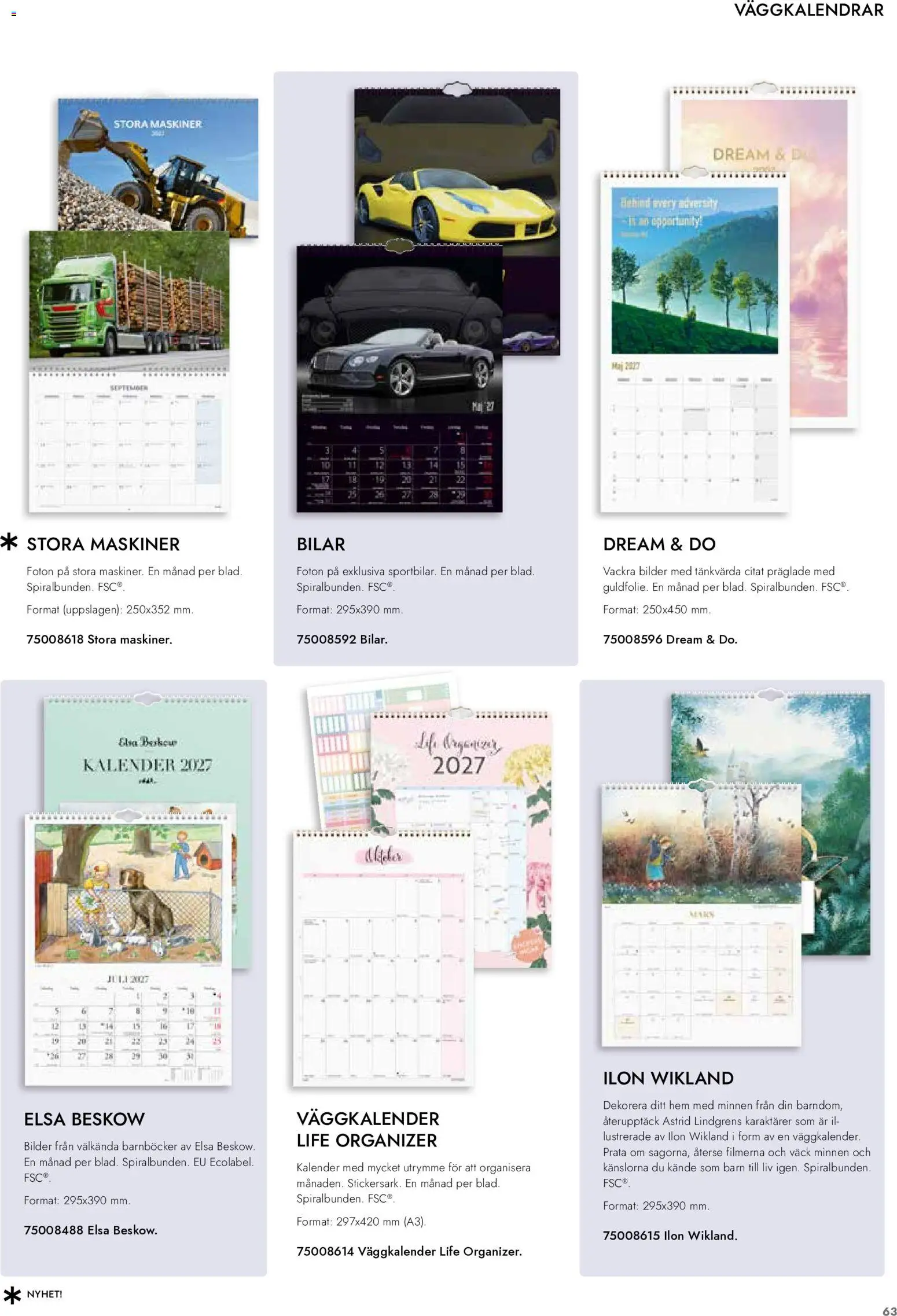 Lyreco reklamblad aktuell från 01/09/2026 | Sida: 64 | Produkter: Kalender