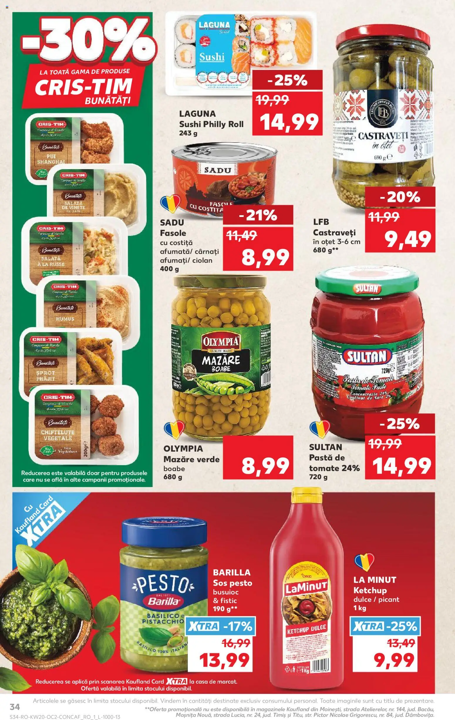 Noul catalog Kaufland – valabil de la 13.05.2026 | Pagină: 34 | Produse: Sushi, Pastă de tomate, Paste, Sos