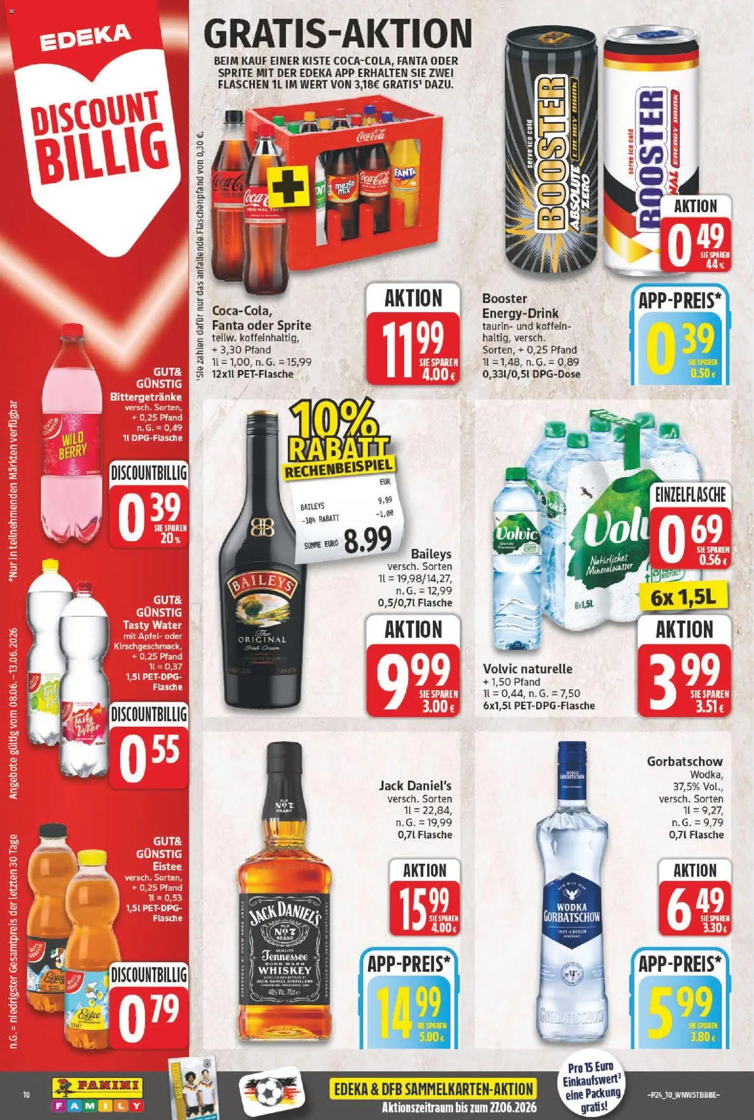 nah & gut Prospekt – gültig ab 08.06.2026 | Seite: 10 | Produkte: Fanta, Sprite, Baileys, Whiskey