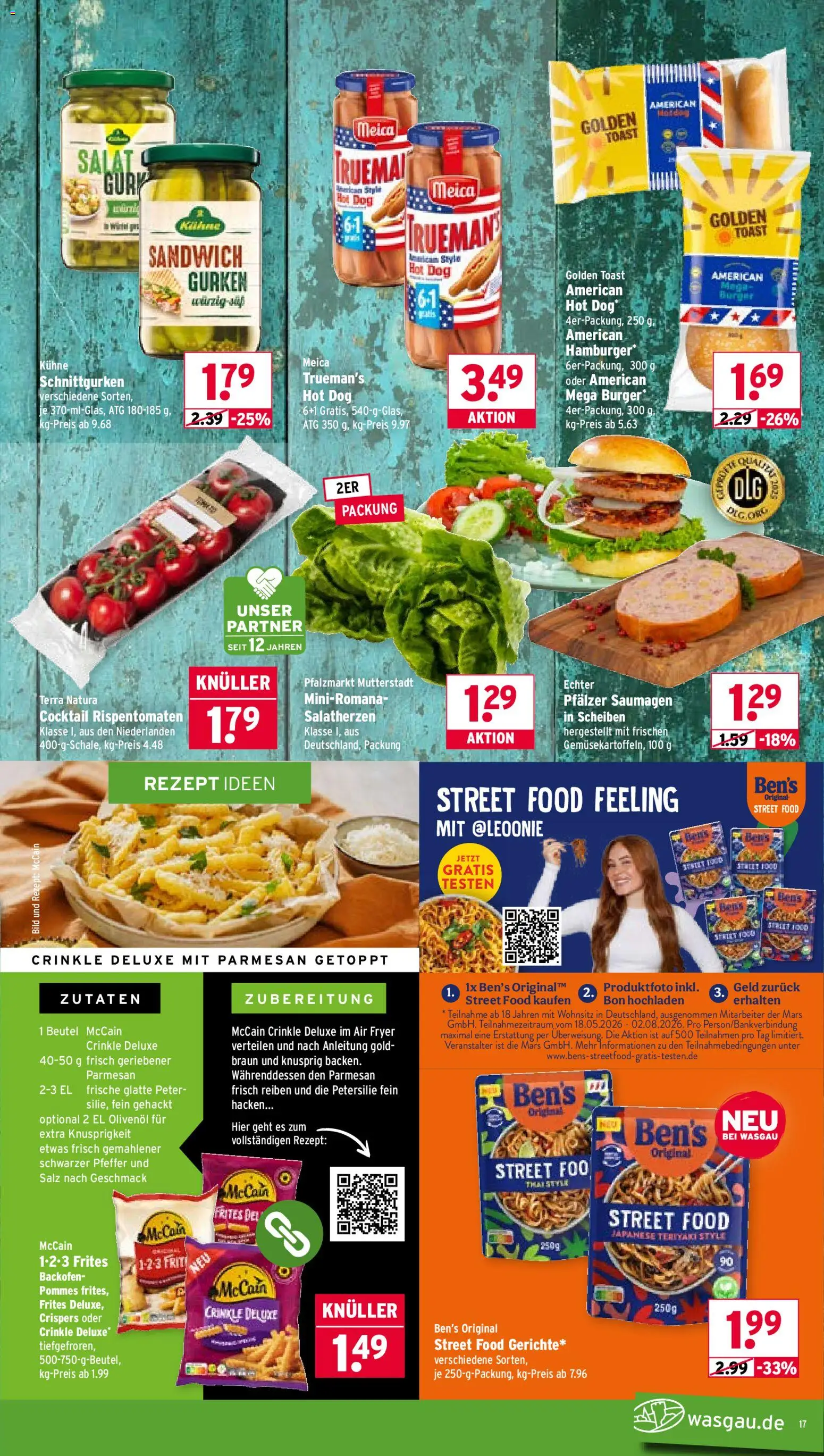 Wasgau Prospekt – gültig ab 26.05.2026 | Seite: 17 | Produkte: Toast, Pommes, Petersilie, Gurken