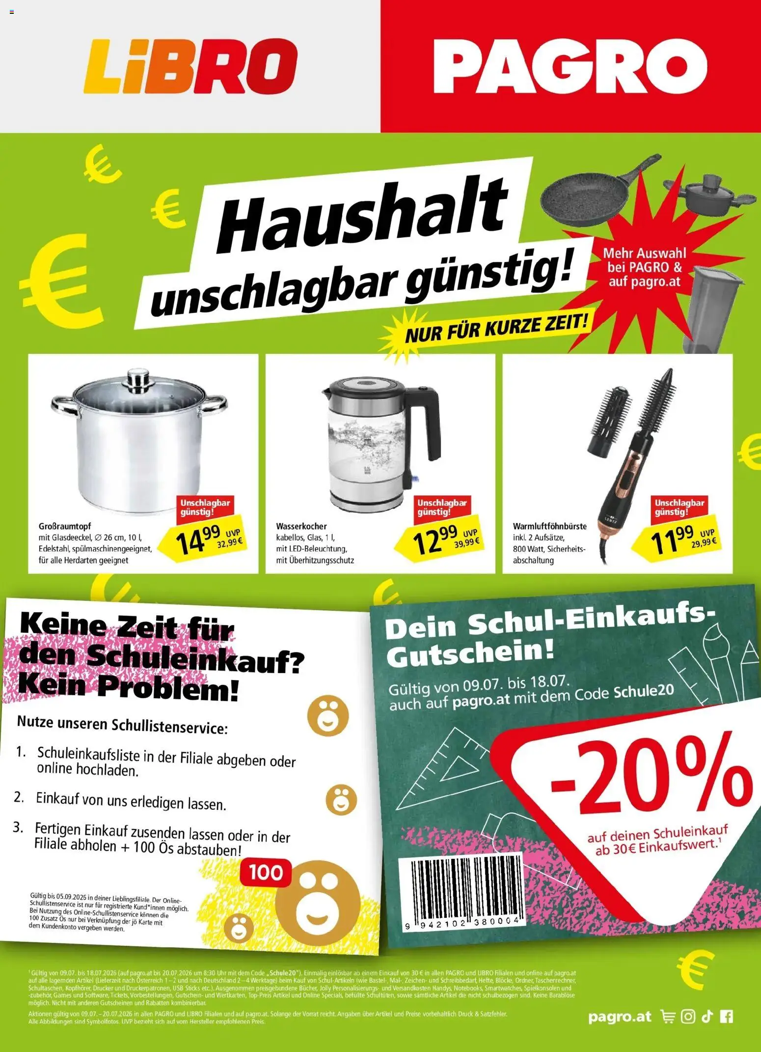 Pagro-Diskont Aktuelle Angebote gültig ab 09.07.2026 | Seite: 1 | Produkte: Uhr, Drucker, USB, Wasserkocher
