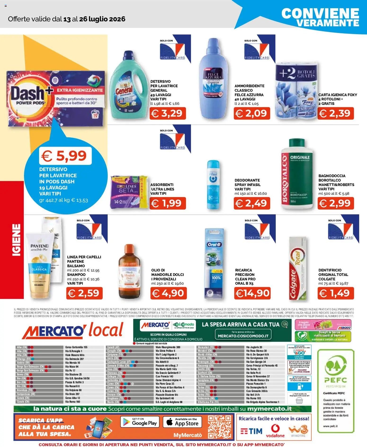 Volantino Mercatò del 13/07/2026 | Pagina: 12 | Prodotti: Balsamo, Dentifricio, Ammorbidente, Olio