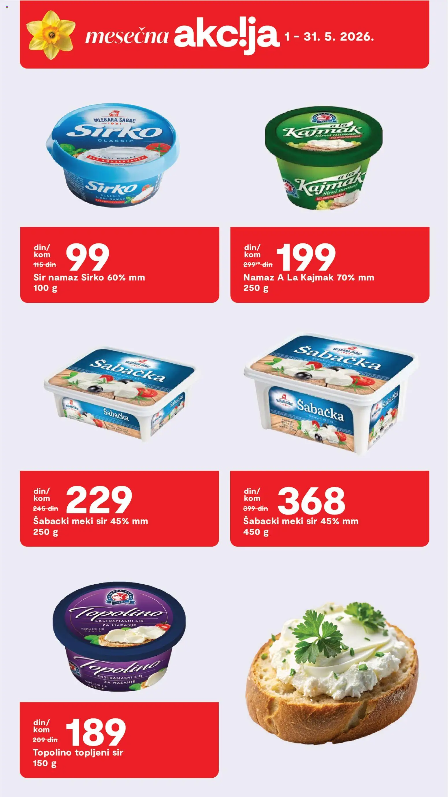 Matijevic katalog - važi od 11.05.2026 | Strana: 19 | Proizvode: Sir, Topljeni sir, Kajmak