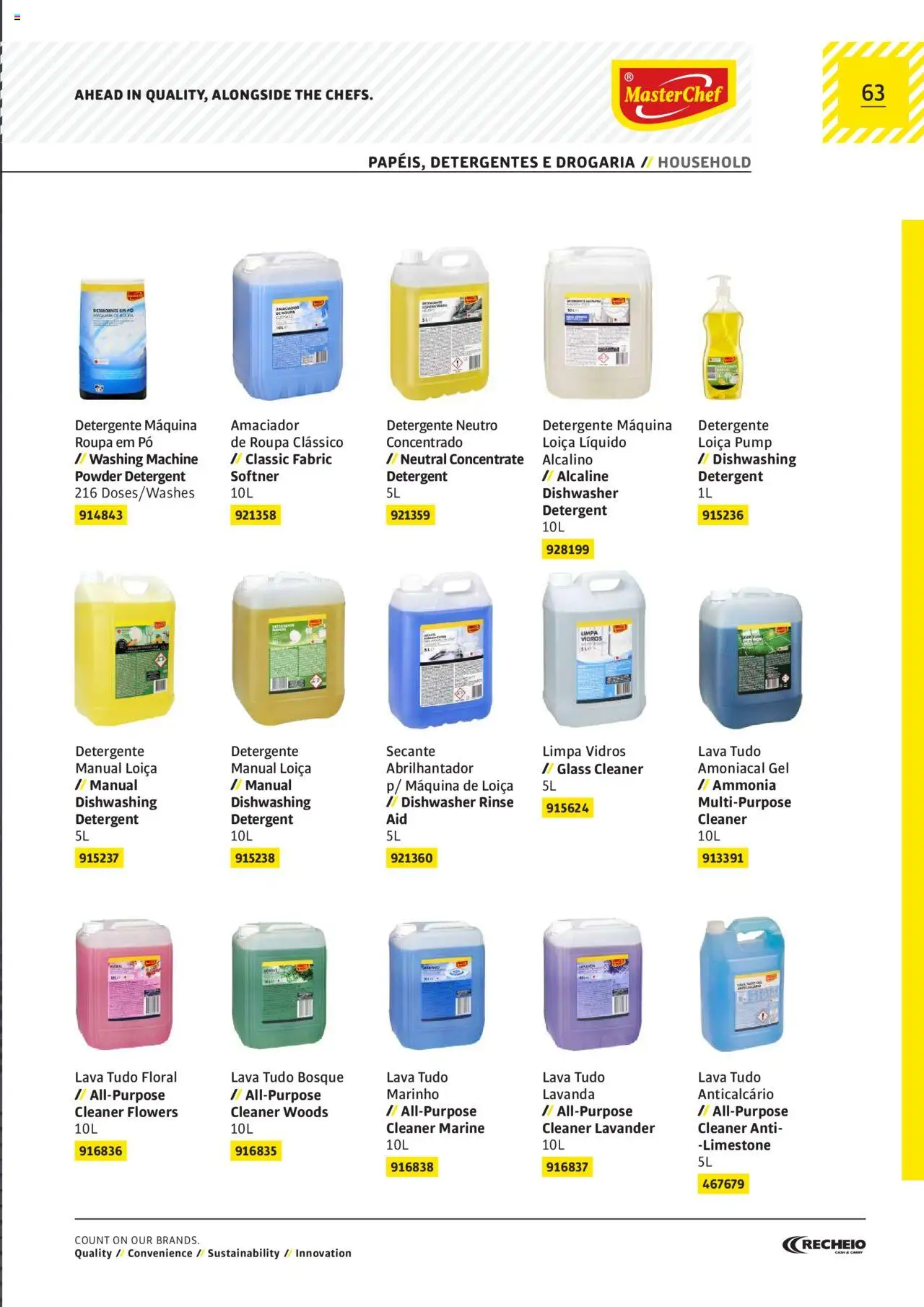 Recheio AS NOSSAS MARCAS │ válido de 19/12/2023 | Página: 63 | Produtos: Pó, Abrilhantador, Detergente, Limpa vidros