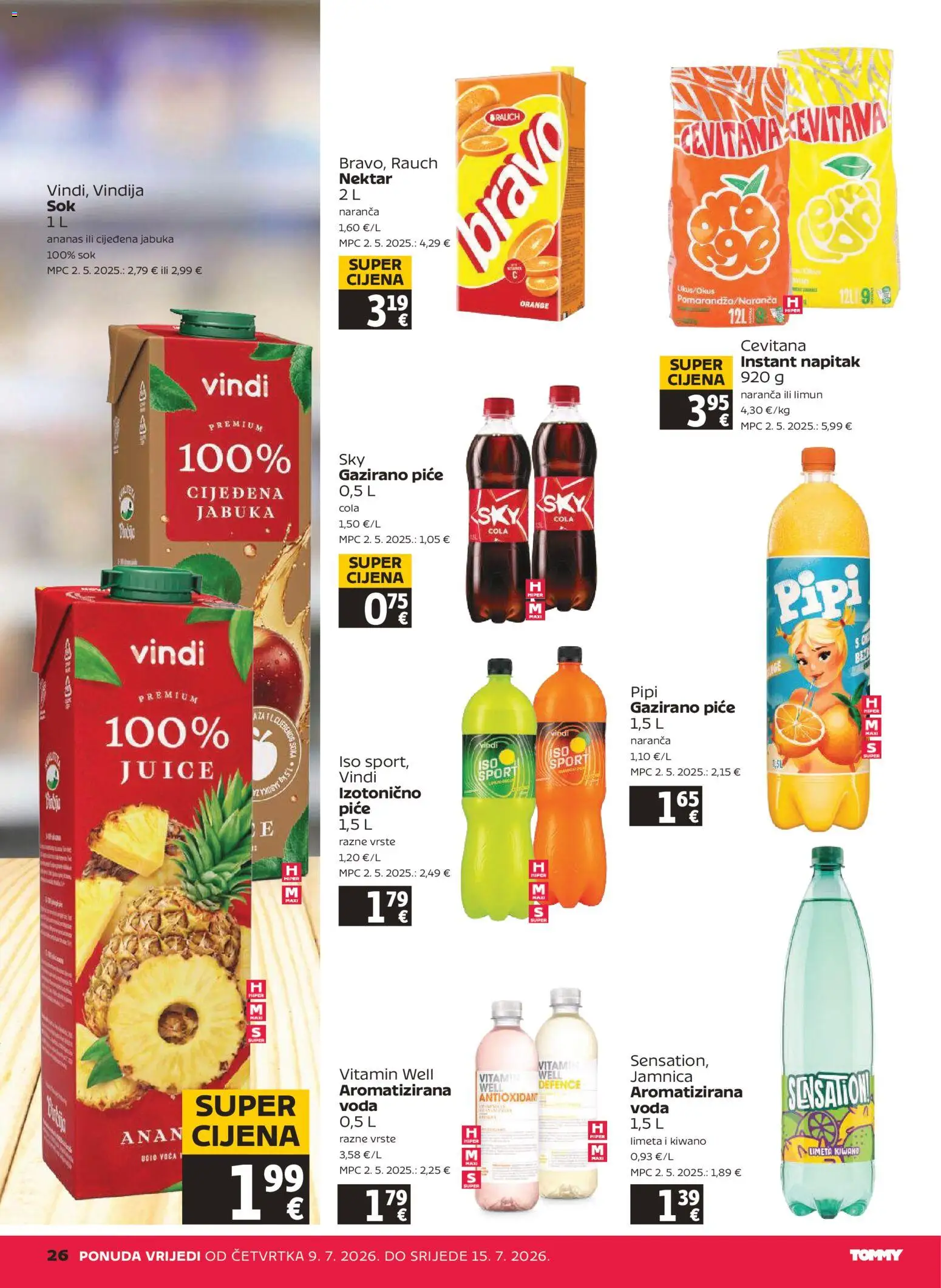 Tommy katalog | vrijedi od 09.07.2026 | Stranica: 26 | Proizvodi: Sok, Limun, Limeta, Jabuka