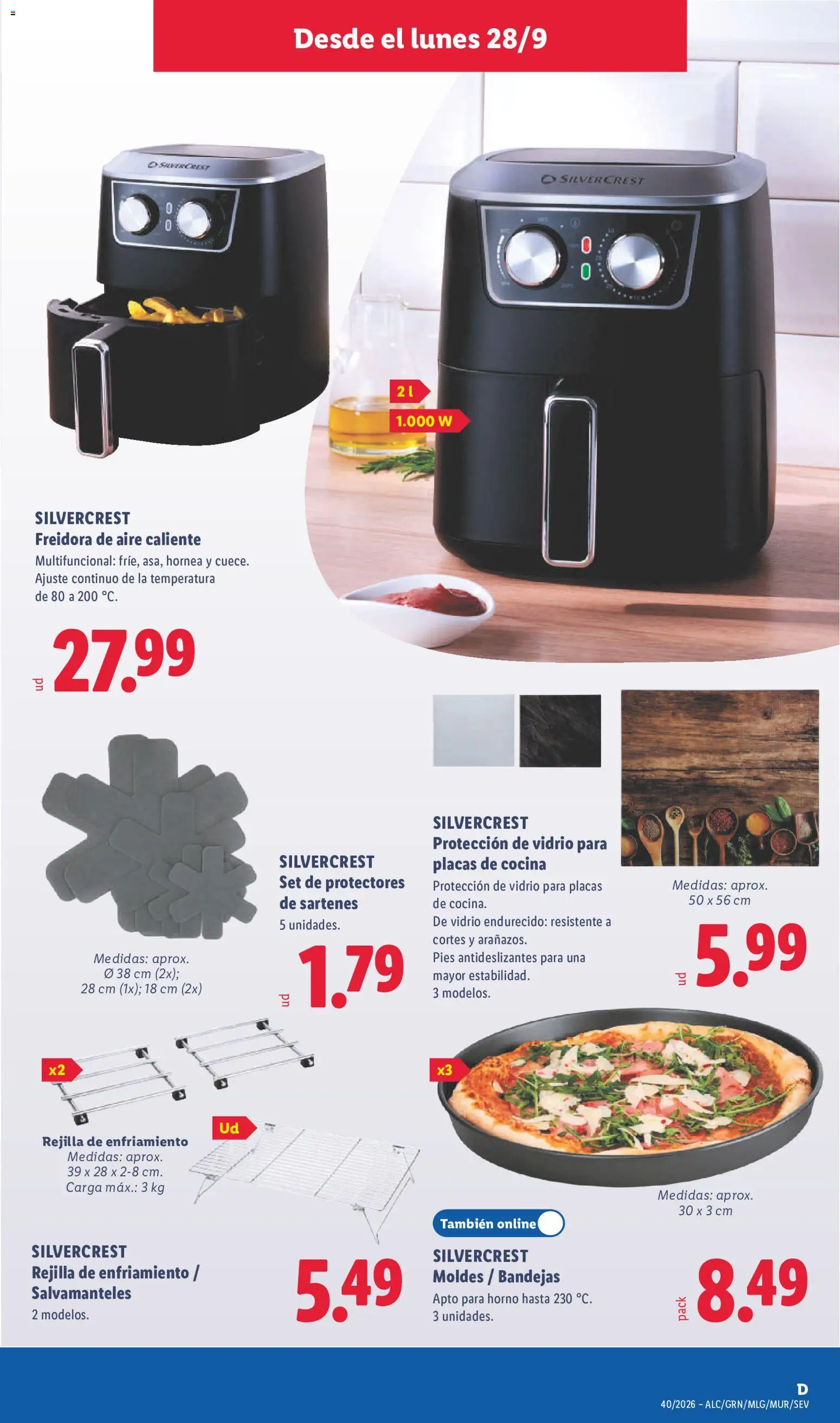 Lidl folleto de bazar │ válido desde el 28/09/2026 | Página: 17 | Productos: Pan, Horno, Freidora, Freidora de aire