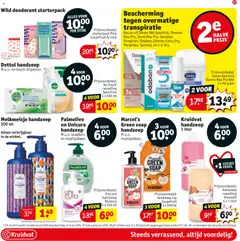 Dettol handzeep, M.u.v. no-touch dispenser. No Touch navulling Sensitive 4 x 500 ml - Voorbeeld van een folder van Kruidvat, geldig van 26.05.2026 | Pagina: 41 | Producten: Deodorant, Grapefruit, Kan, Handzeep