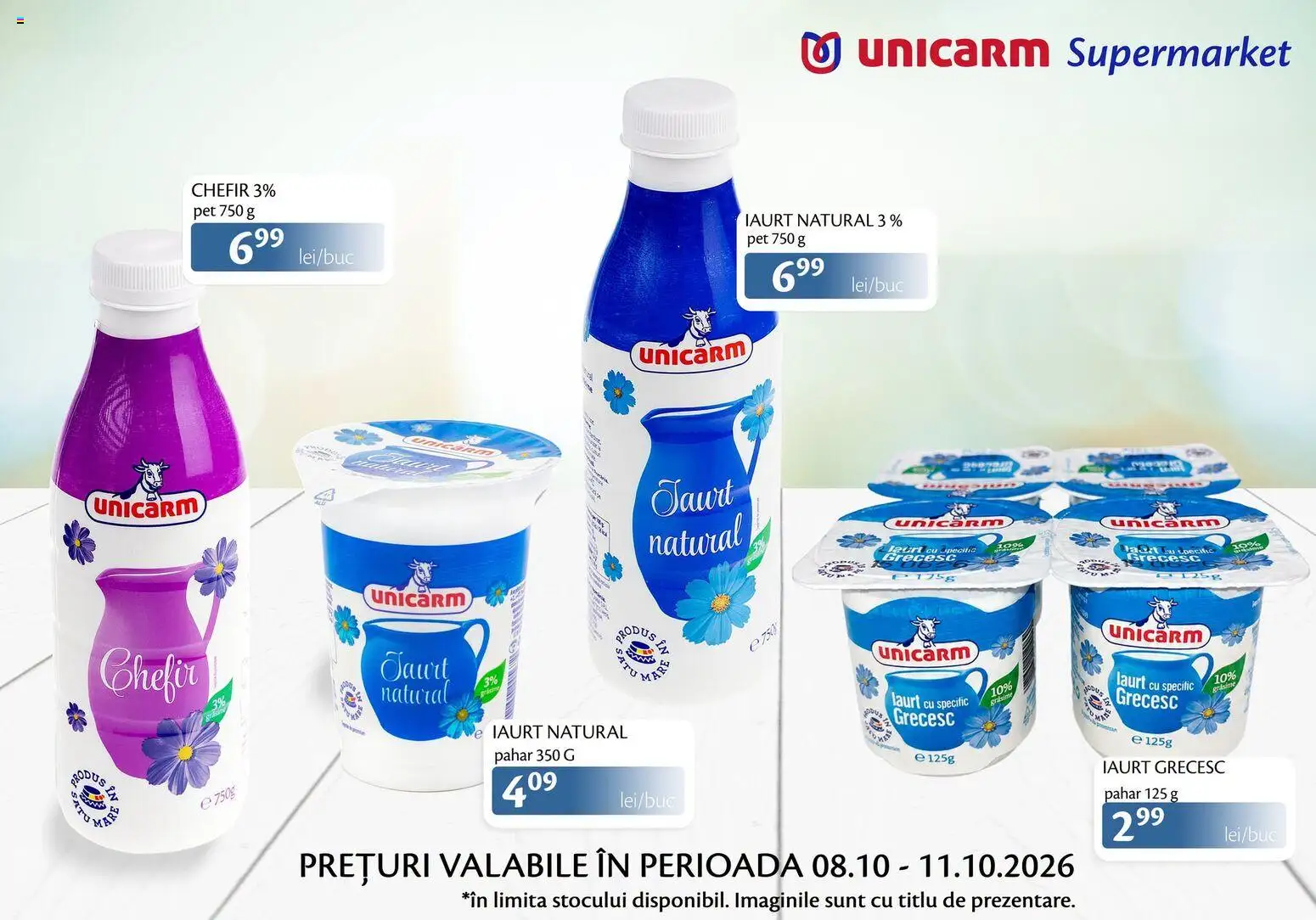 Noul catalog Unicarm – valabil de la 08.10.2026 | Pagină: 2 | Produse: Chefir, Iaurt