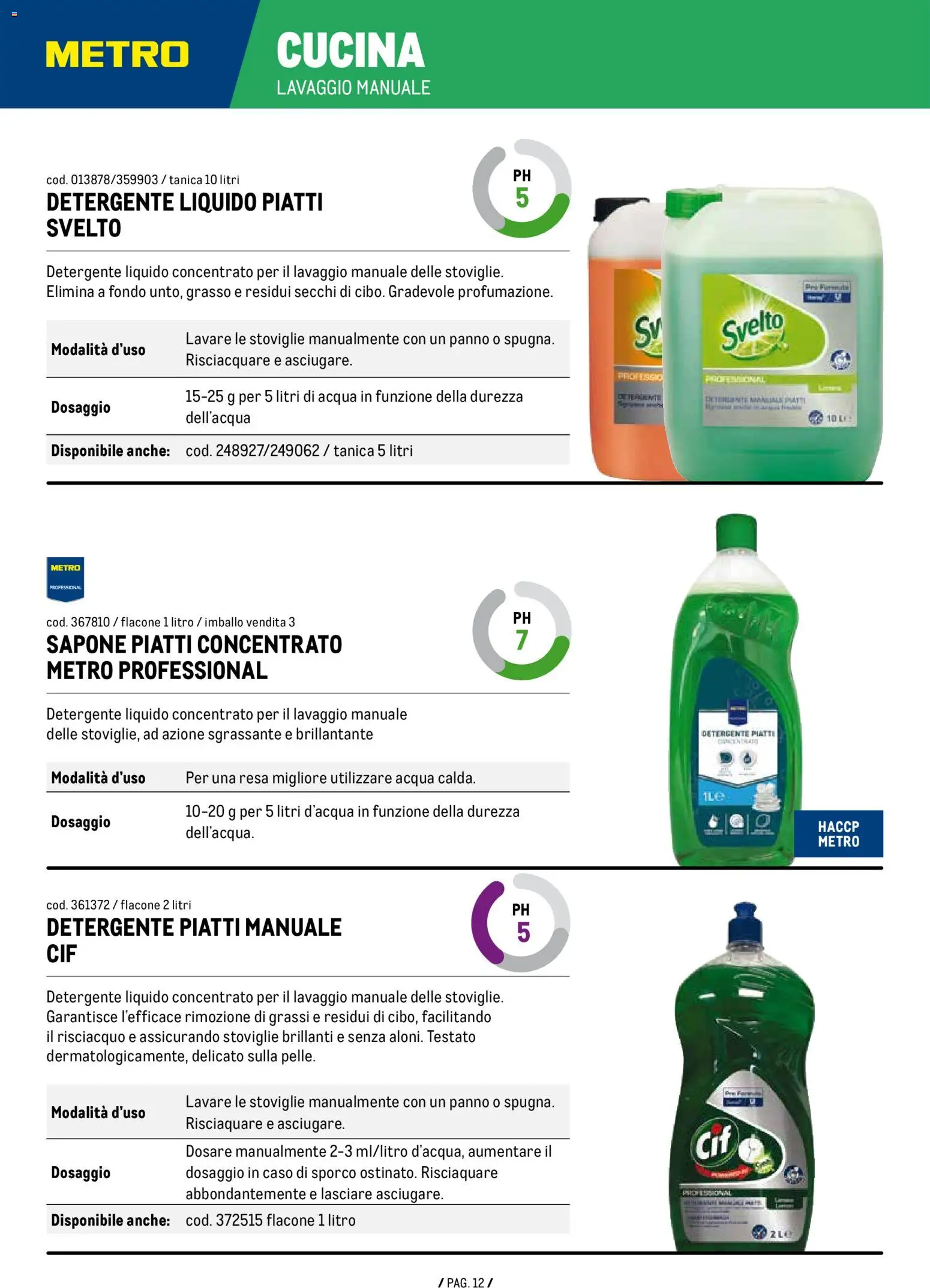 Volantino Metro del 07/01/2026 | Pagina: 12 | Prodotti: Sapone, Piatti, Acqua, Tanica