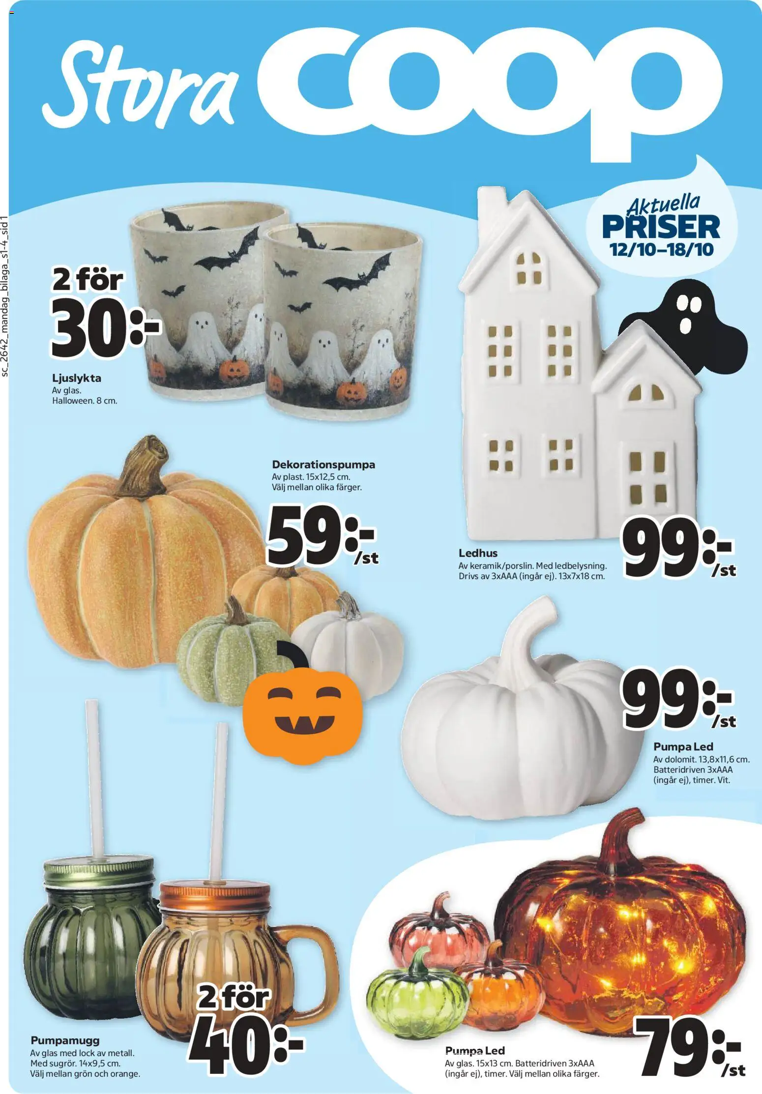 Stora Coop reklamblad aktuell från 12/10/2026 | Sida: 1 | Produkter: Lock, Glas, Pumpa