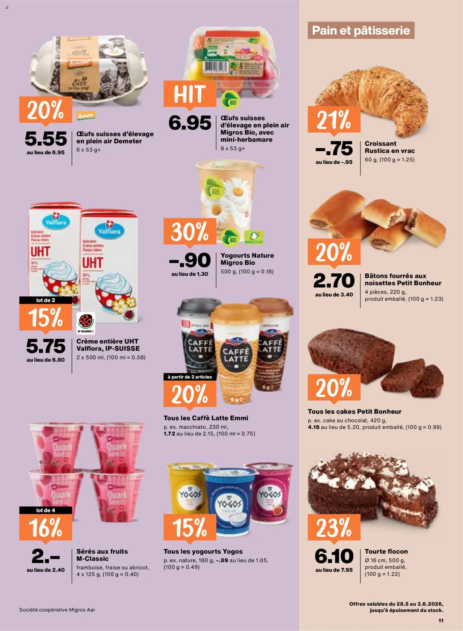 Migros aktionen FR – gültig ab 28.05.2026 | Seite: 11 | Produkte: Quark, Creme