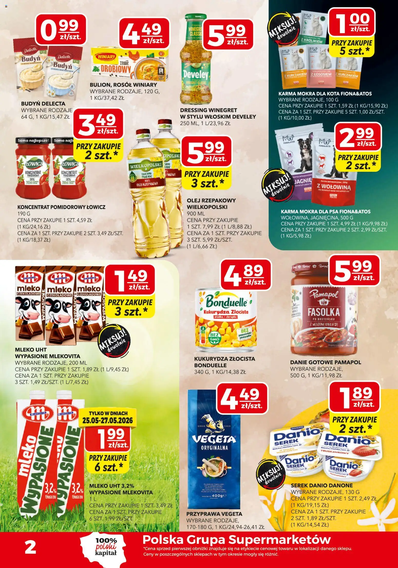 Top Market gazetka mini od 21.05.2026 | Strona: 2 | Produkty: Kiełbasa, Koncentrat pomidorowy, Olej, Wołowina