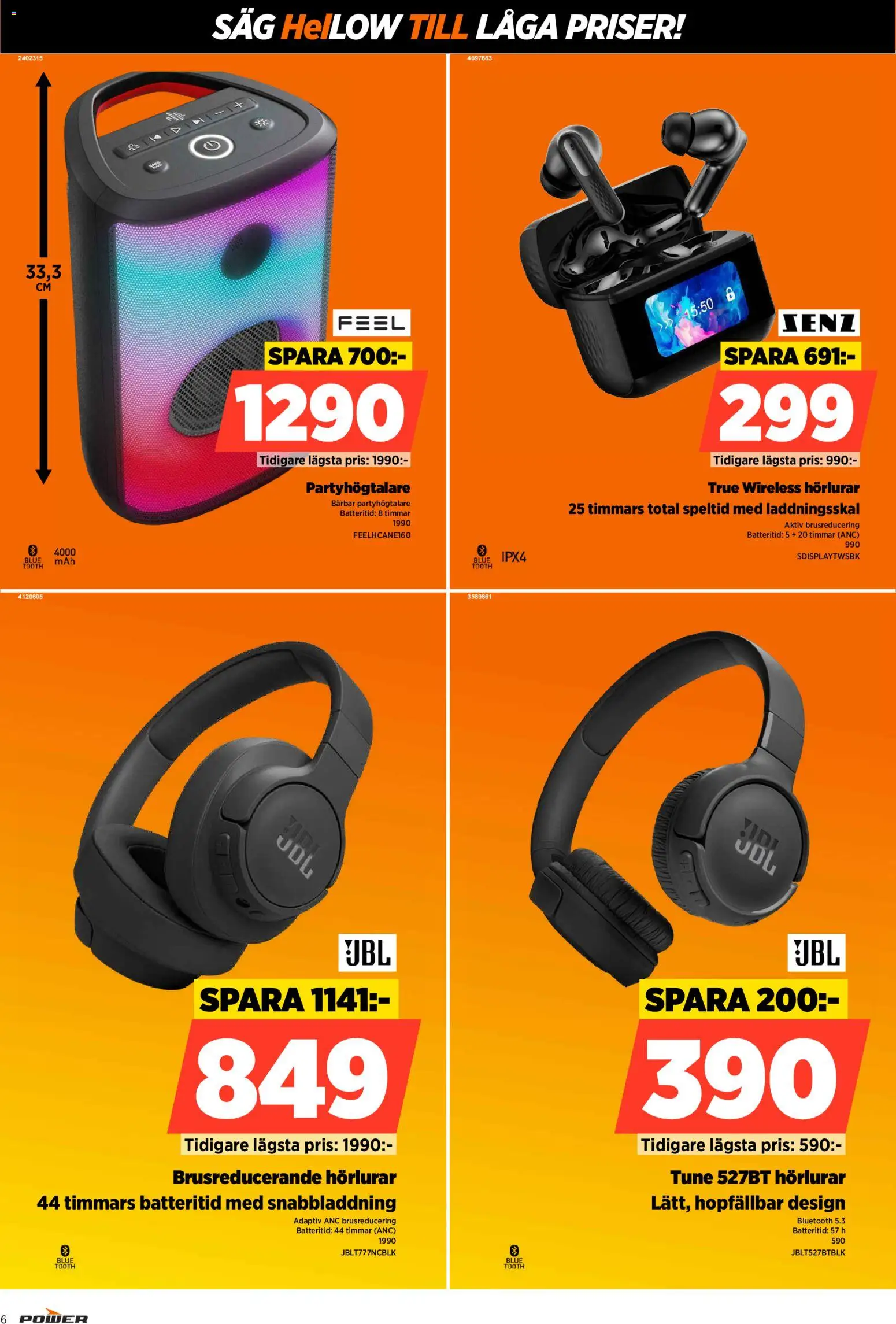 Power reklamblad aktuell från 01.06.2026 | Sida: 6 | Produkter: Såg, Hörlurar