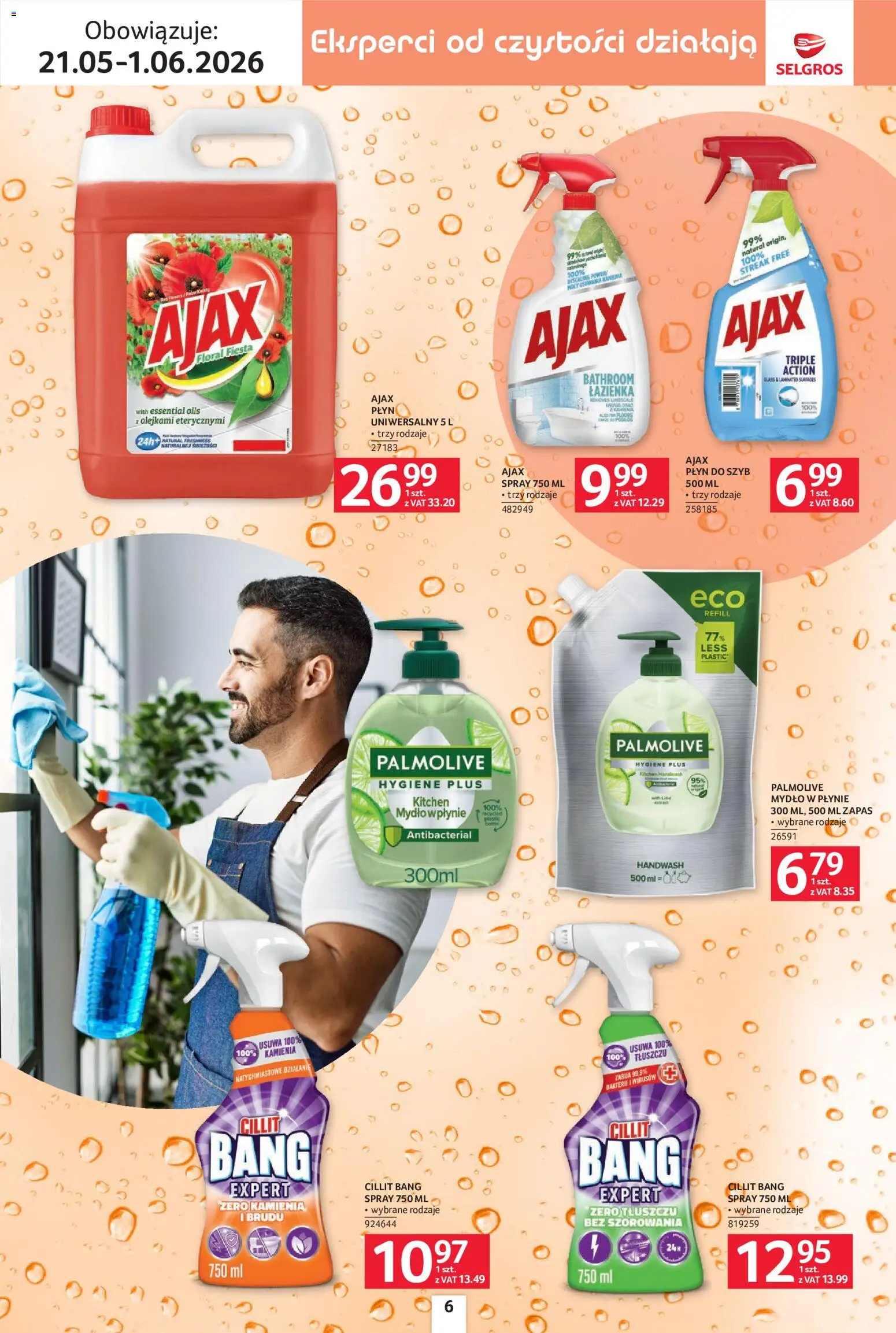 Selgros cash&carry gazetka - Sprzątanie od 21.05.2026 | Strona: 6 | Produkty: Mydło w płynie, Mydło