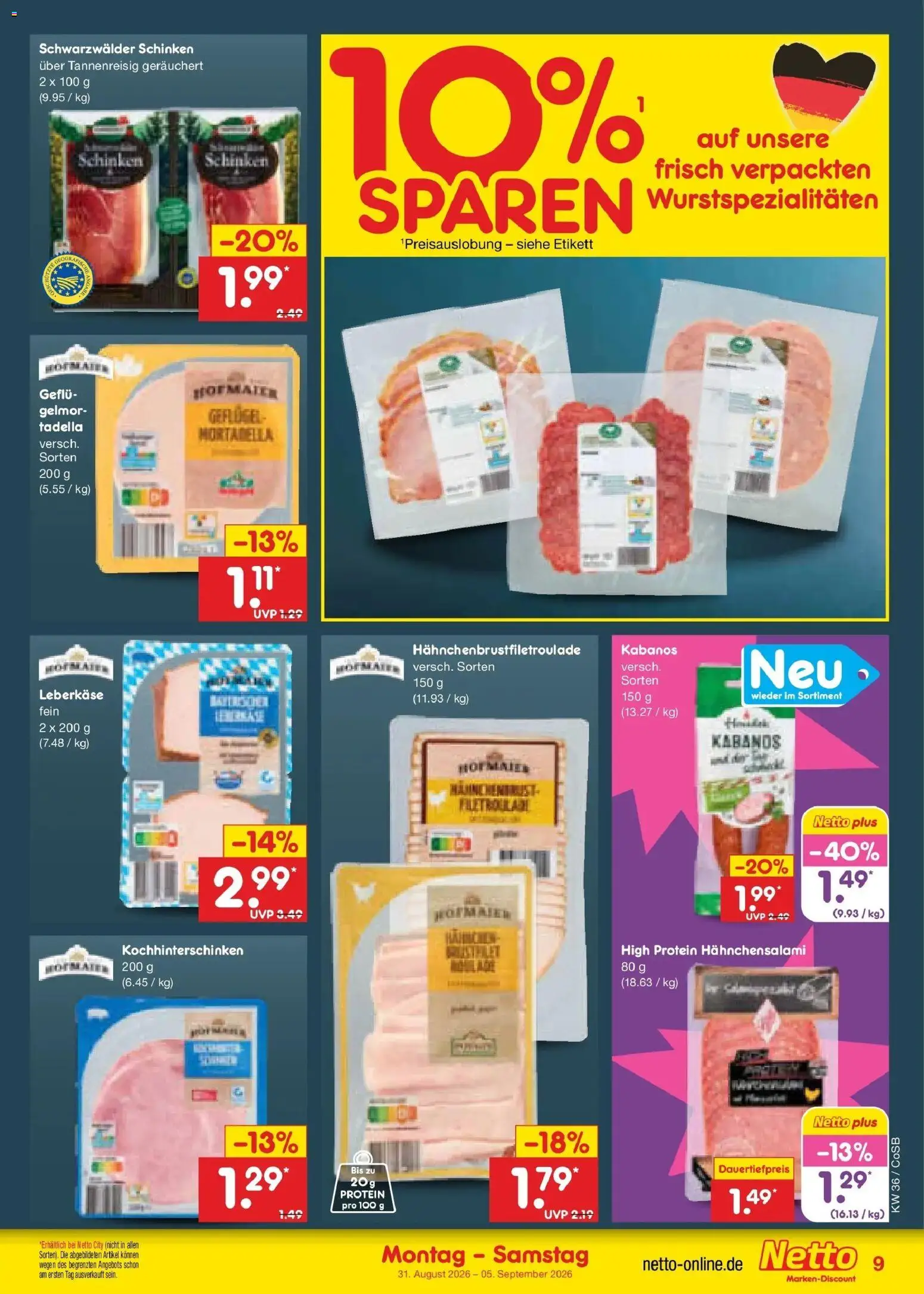 Netto Marken-Discount Prospekt Bitterfeld-Wolfen (ab 31.08.2026) » Angebote | Seite: 11 | Produkte: Schinken, Leberkase