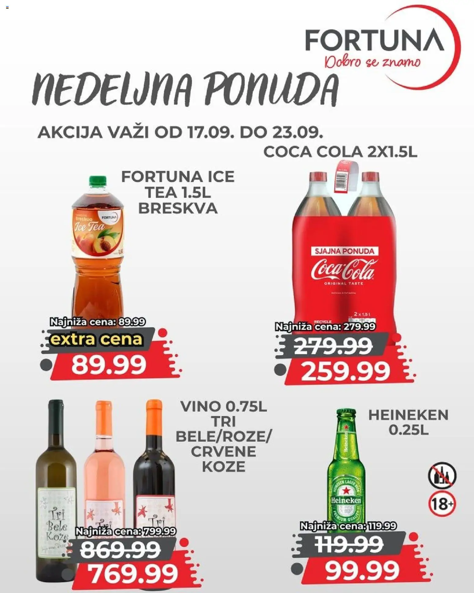 Fortuna Market katalog - važi od 17.09.2026 | Strana: 9 | Proizvode: Heineken, Ice Tea, Vino, Breskva