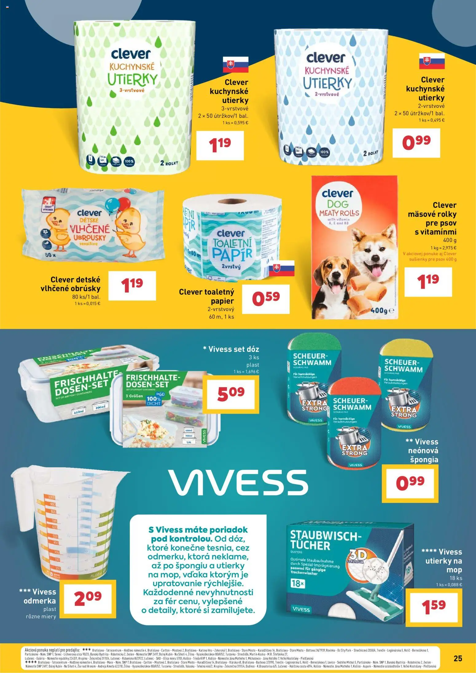 Nové Billa akcie – leták je platný od 09.09.2026 | Strana: 25 | Produkty: Mop, Sušienky, Kuchynské utierky, Utierky