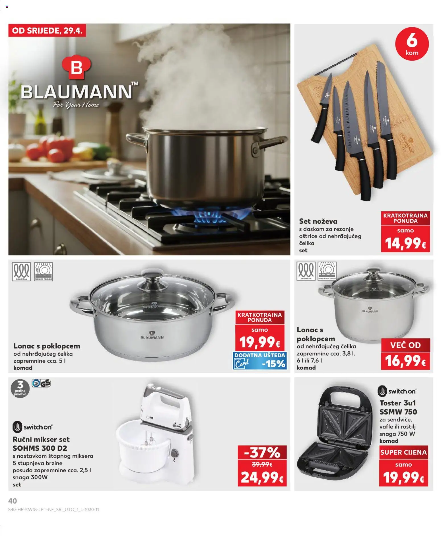 Kaufland katalog | vrijedi od 29.04.2026 | Stranica: 40 | Proizvodi: Roštilj, Mikser, Toster, Perilica posuđa