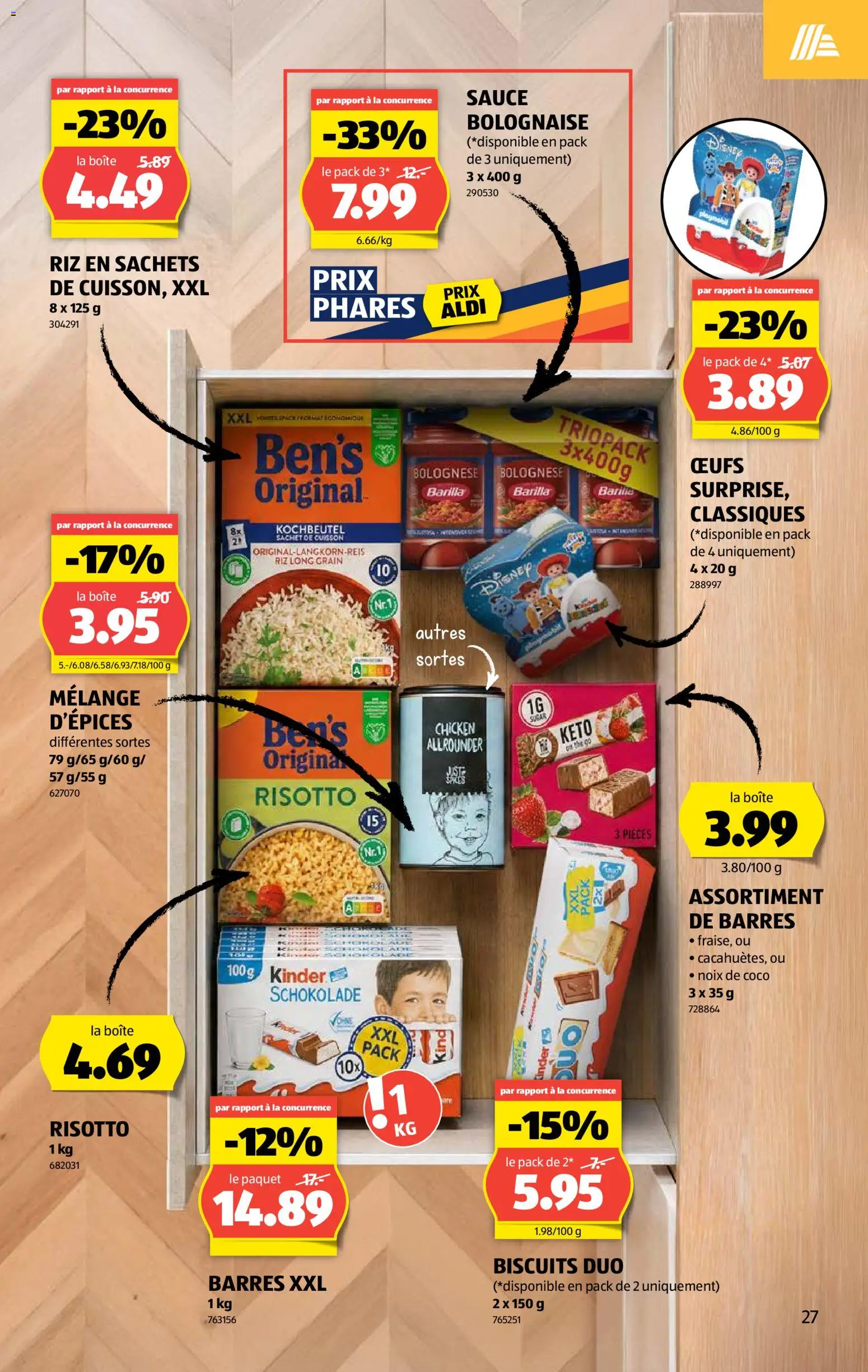 Aldi aktionen FR – gültig ab 23.07.2026 | Seite: 27 | Produkte: Barilla, Schokolade
