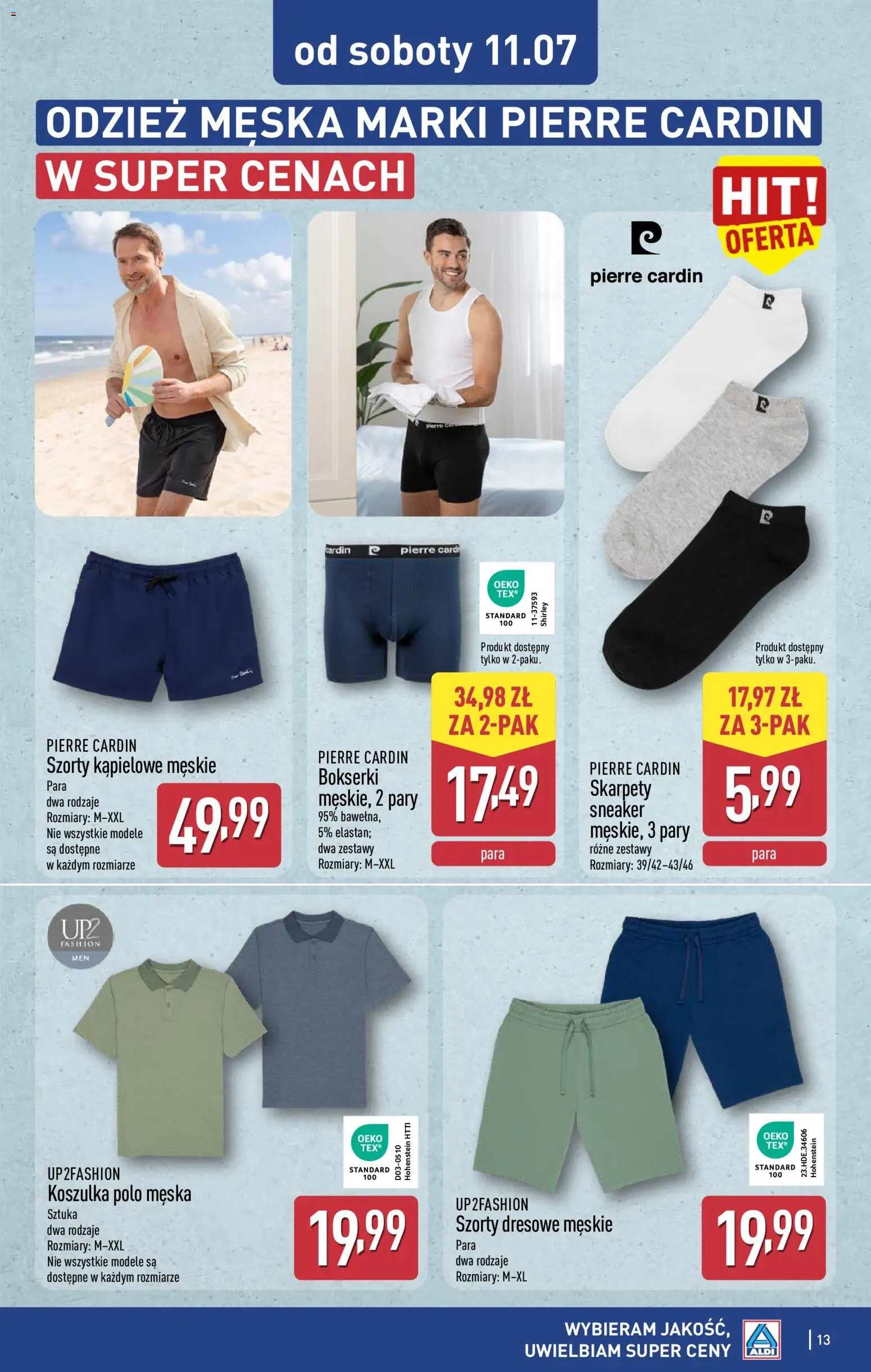Aldi gazetka - Hity od Środy i od Soboty od 08.07.2026 | Strona: 13 | Produkty: Szorty, Skarpety, Bokserki
