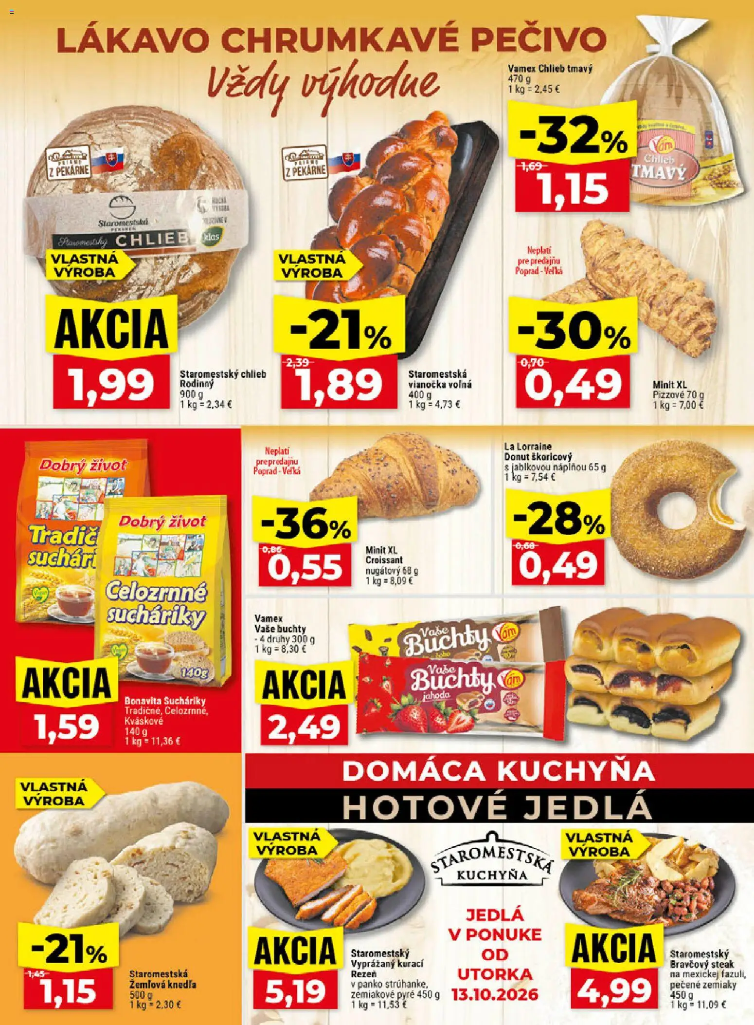 Nové Klas akcie – leták je platný od 12.10.2026 | Strana: 8 | Produkty: Kuchyňa, Vianočka, Zemiaky, Pečivo