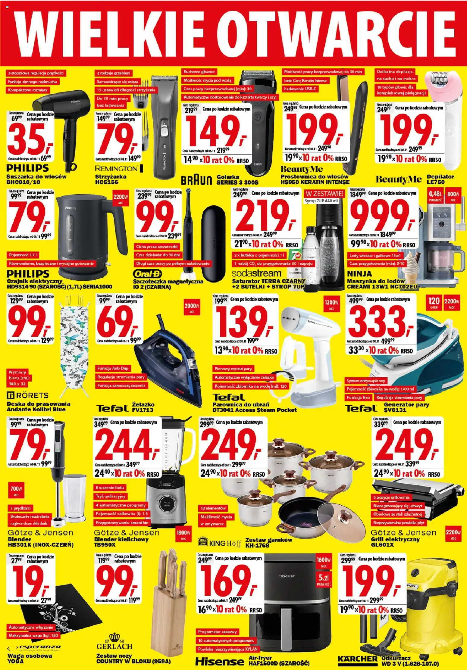 Mediaexpert promocje - Wielkie otwarcie Konstantynów Łódzki od 29.10.2026 | Strona: 6 | Produkty: Grill elektryczny, Suszarka, Suszarka do włosów, Tefal