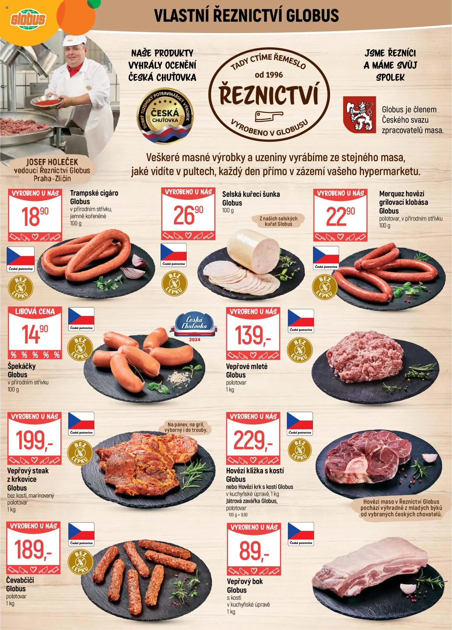 Globus leták - Praha Zličín od 27.05.2026 | Strana: 5 | Produkty: Šunka, Hovězí maso, Steak, Kuřecí šunka