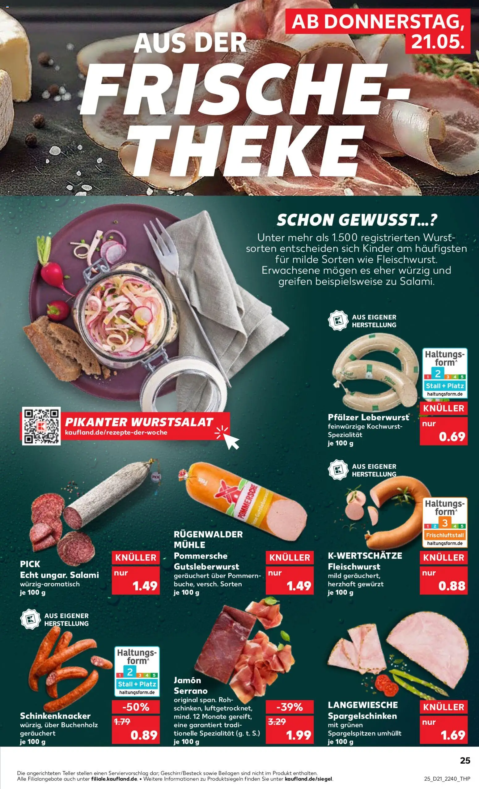 Kaufland Prospekt Speyer	 – gültig ab 21.05.2026 | Seite: 25 | Produkte: Mühle, Theke, Wurst, Salami