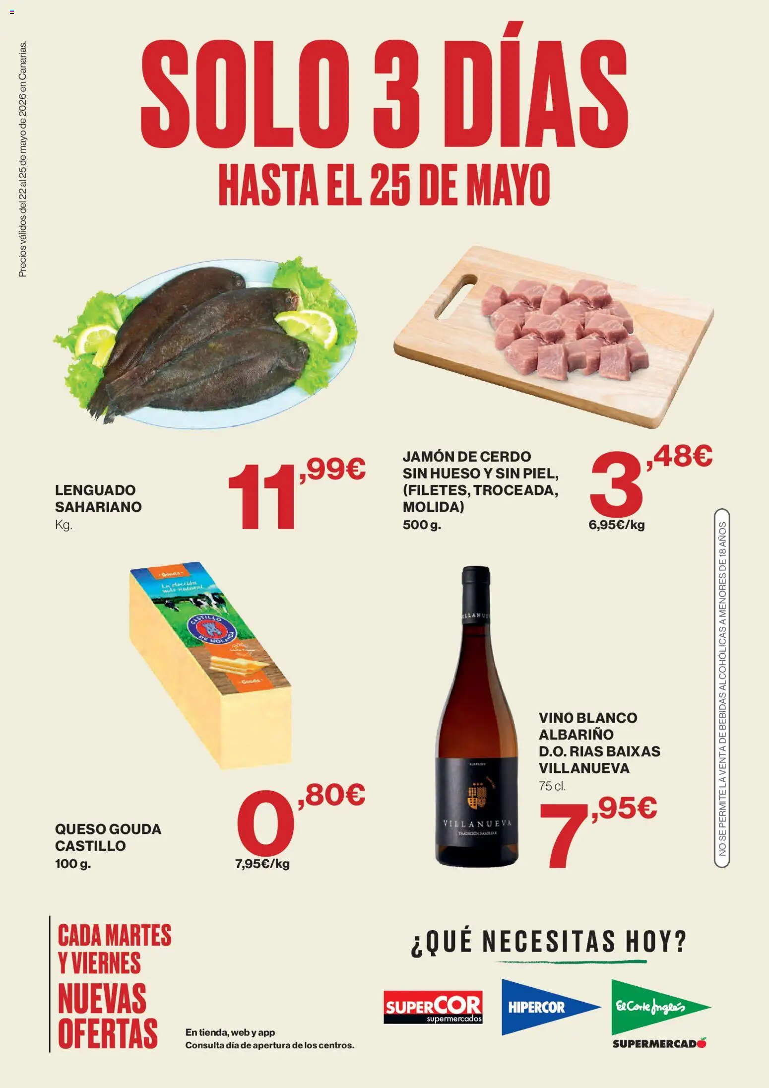 Supercor Canarias │ válido desde el 22.05.2026 | Página: 1 | Productos: Queso, Jamón, Vino, Queso Gouda