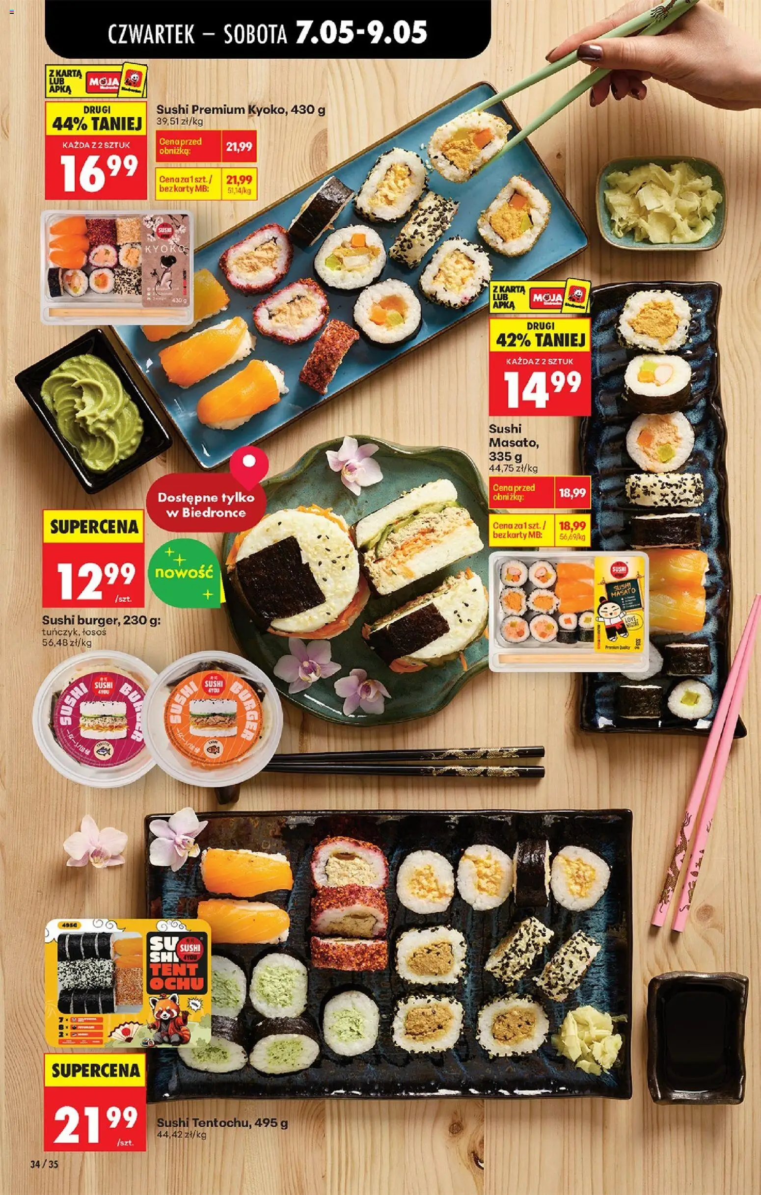 Biedronka Polsko leták - Codziennie niskie ceny od 07.10.2026 | Strana: 40 | Produkty: Burger, Losos, Sushi