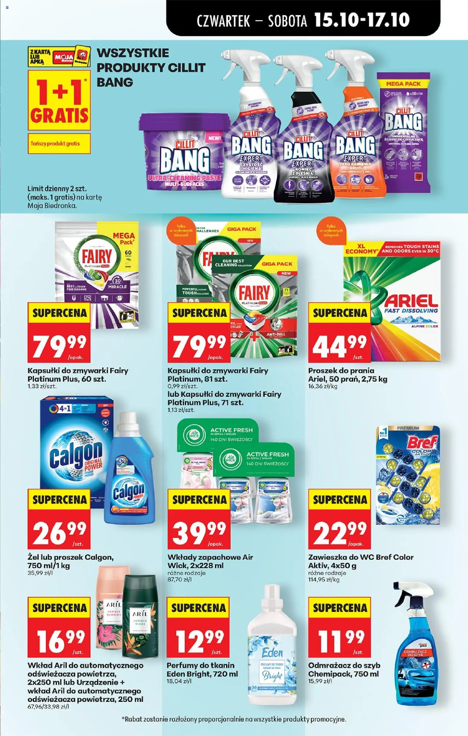 Biedronka gazetka - Czas na toast od 15.10.2026 | Strona: 79 | Produkty: Kapsułki, Air Wick, Fairy platinum, Detergent