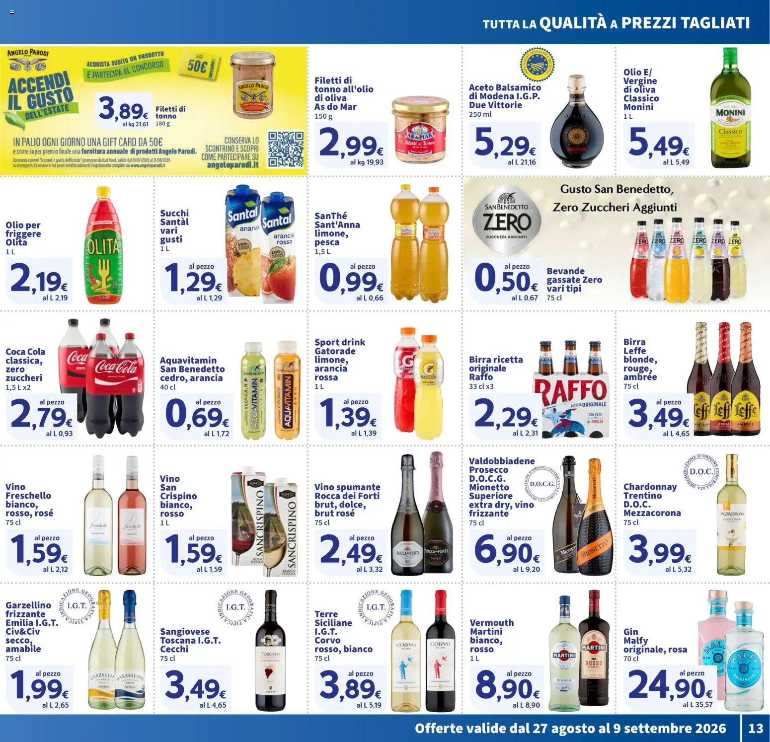 Volantino SIGMA del 27/08/2026 | Pagina: 13 | Prodotti: Olio, Vino, Ananas, Aceto